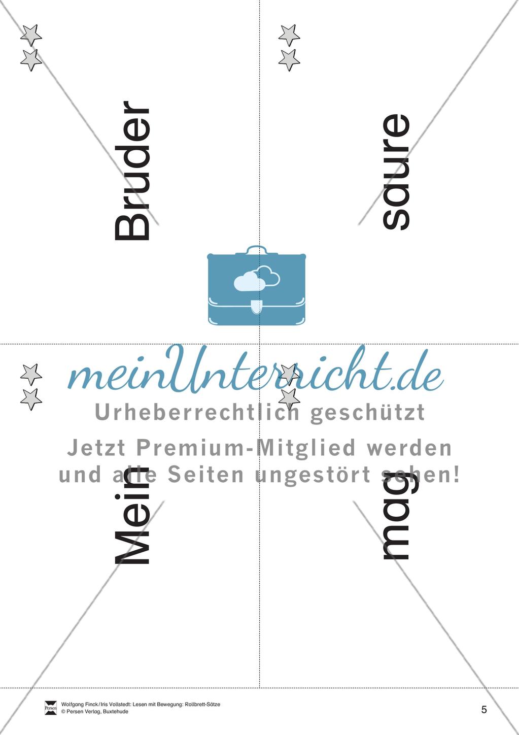 Wortkarten für Rollbrett-Sätze (Lese-Bewegungsziel) Preview 4
