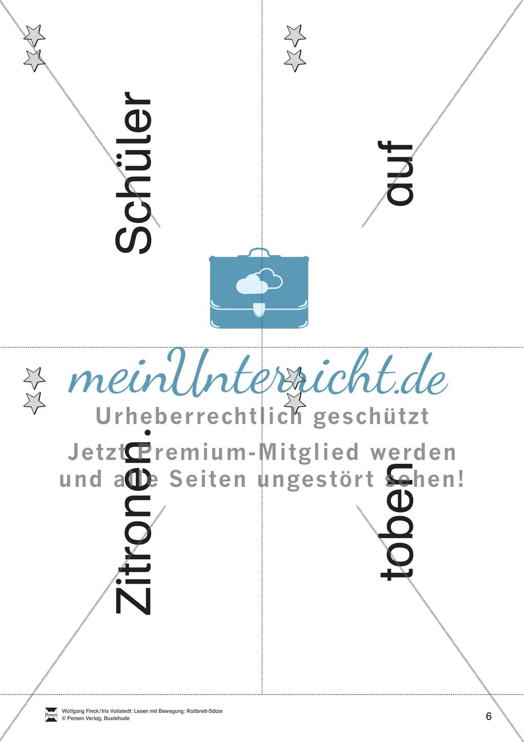 Wortkarten für Rollbrett-Sätze (Lese-Bewegungsziel) Preview 5