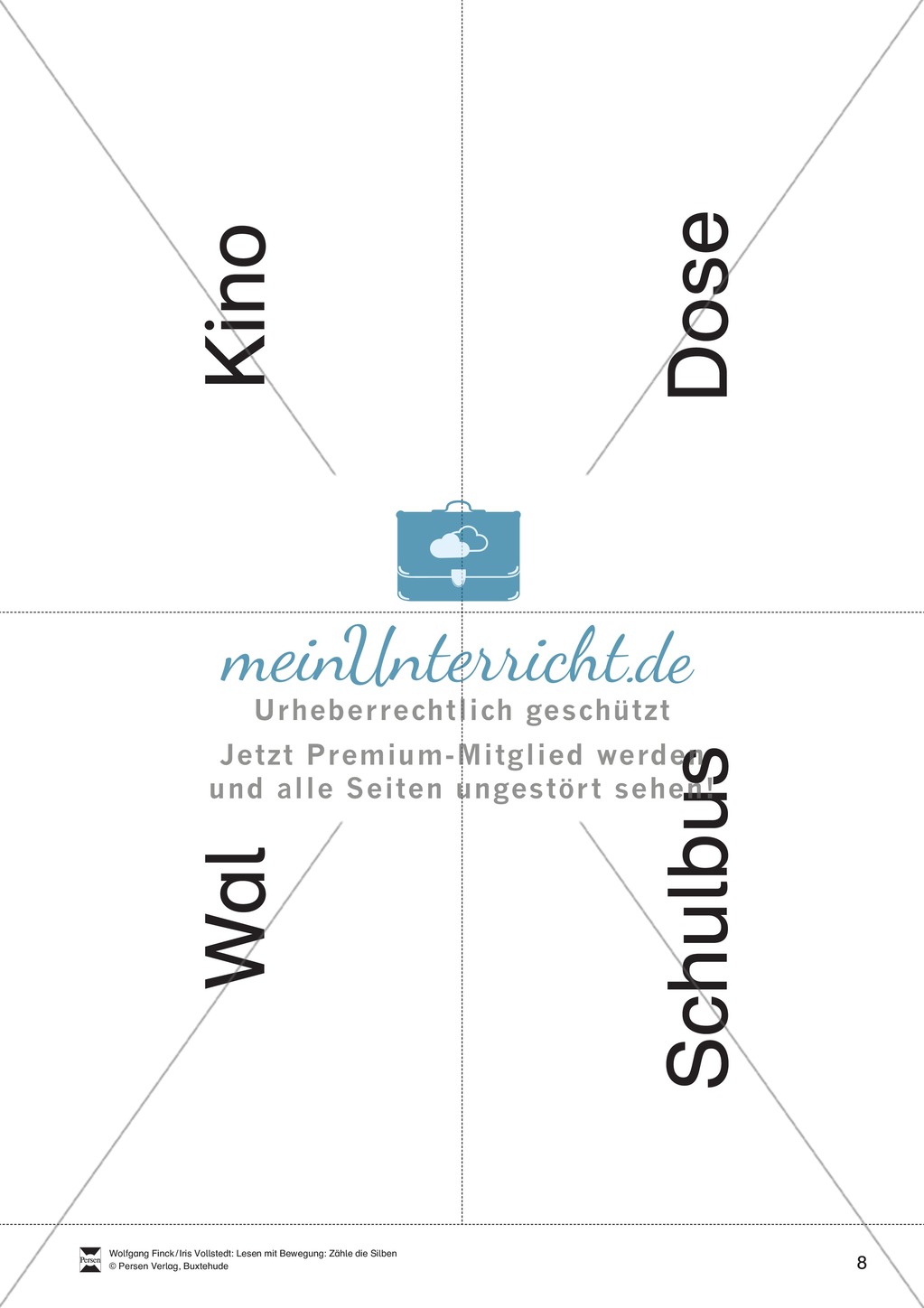 Silbenzählen mit Bild- und Wortkarten: phonologische Bewusstheit, Wortdurchgliederung Preview 8
