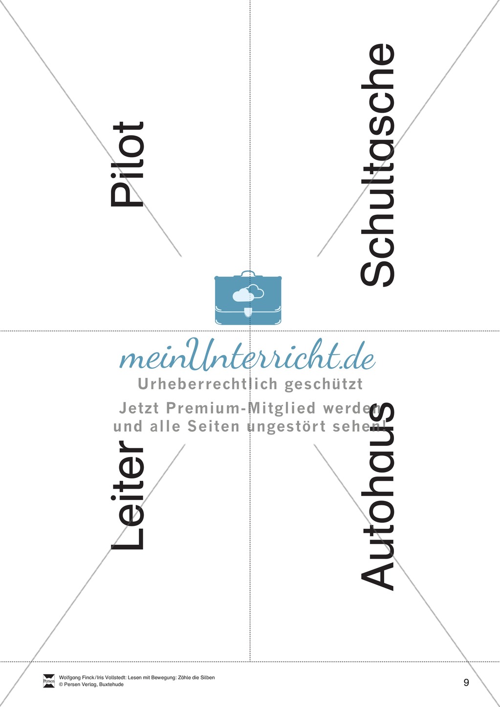 Silbenzählen mit Bild- und Wortkarten: phonologische Bewusstheit, Wortdurchgliederung Preview 9