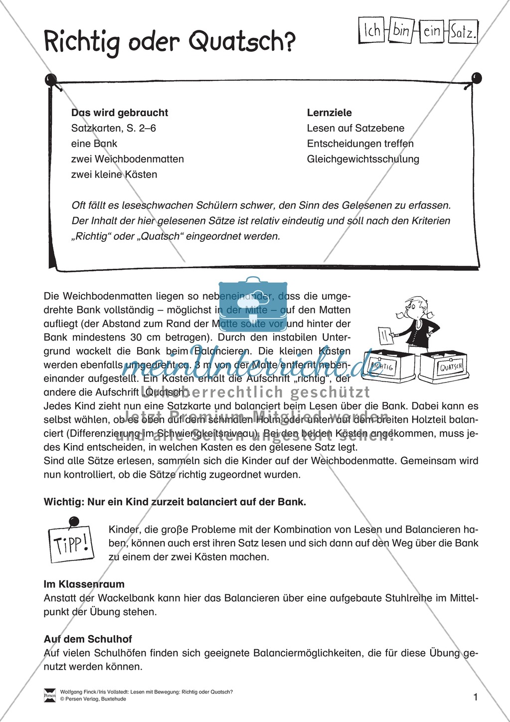 Anleitung für das Lese-Bewegungsziel