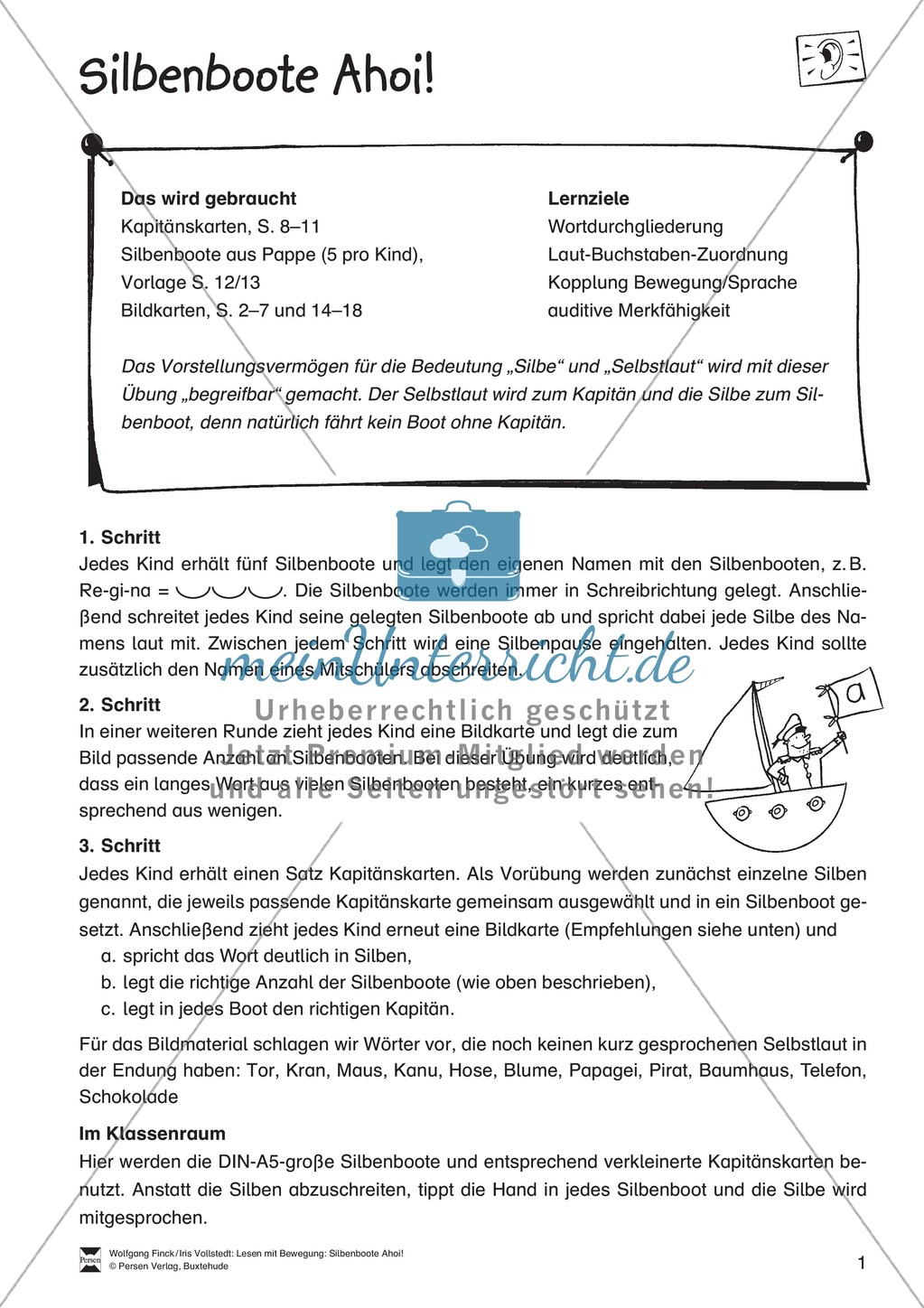 Lesen mit Bewegung: Erkennen von Silben und Selbstlauten Preview 1