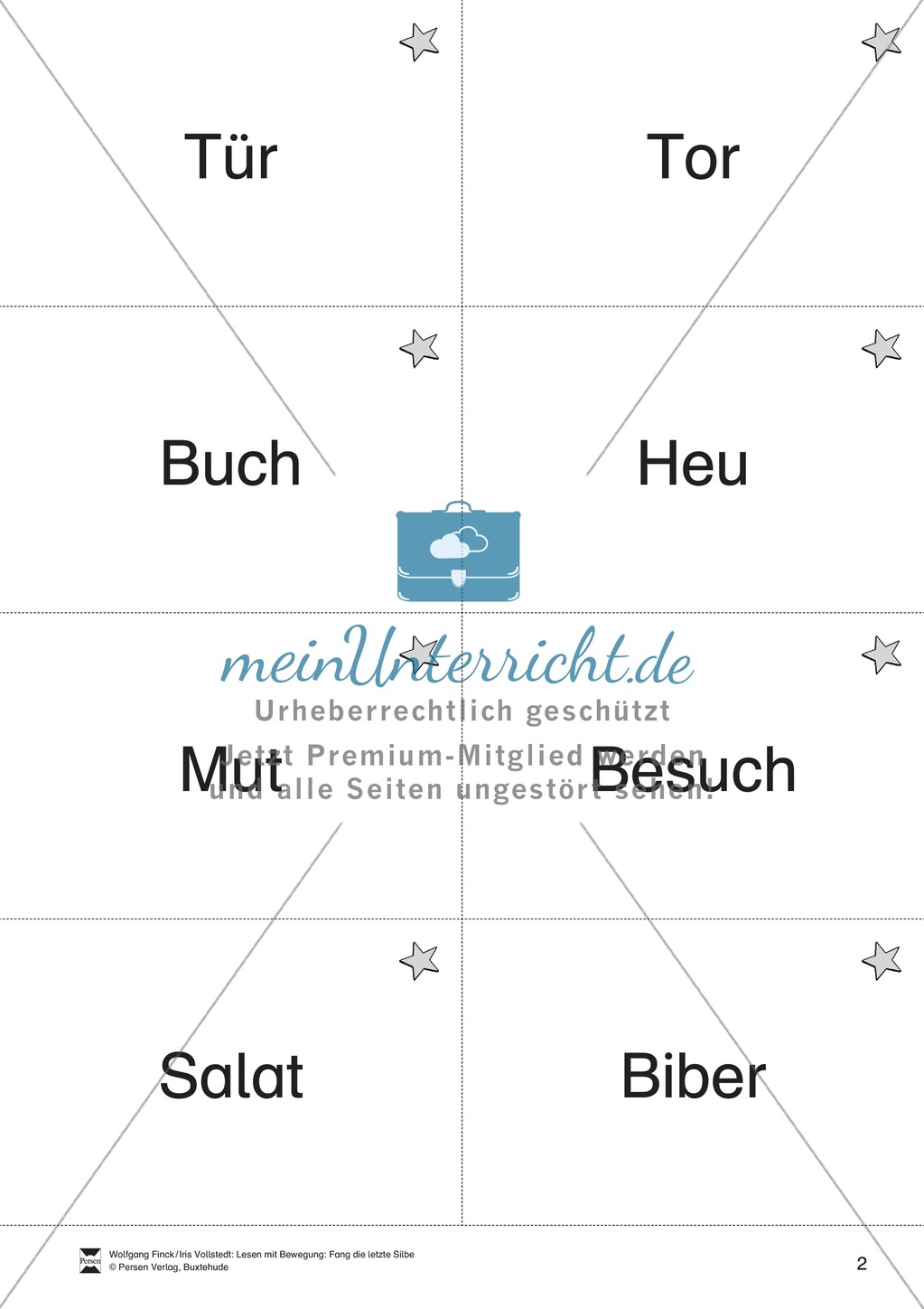 Lesen mit Bewegung: Silben - Ballspiel Preview 2