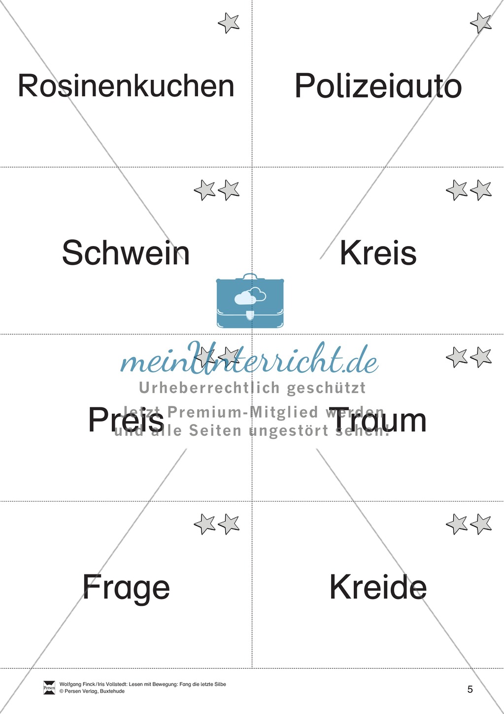 Lesen mit Bewegung: Silben - Ballspiel Preview 5