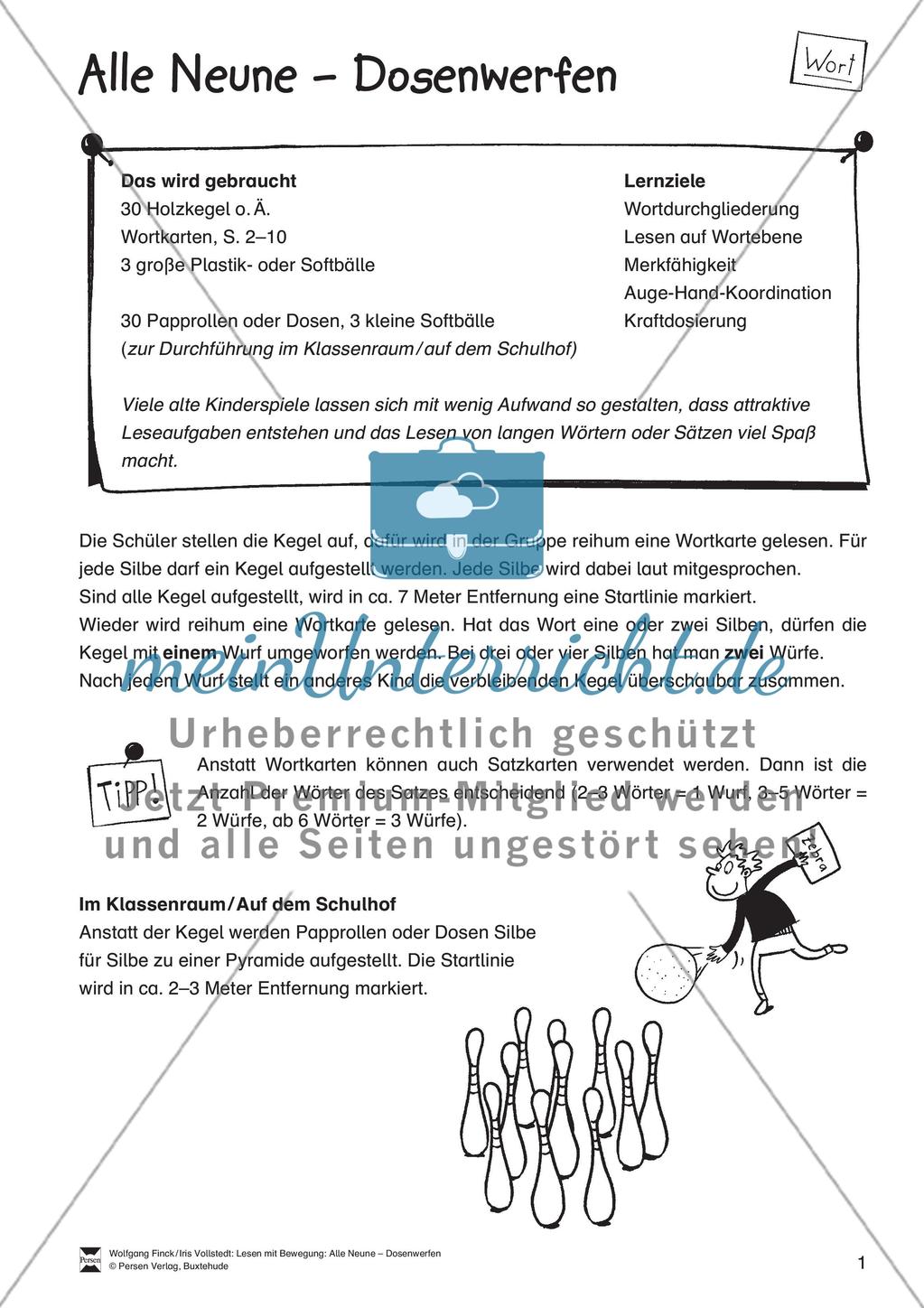 Lesen mit Bewegung: Wortdurchgliederung - Lesen auf Wortebene Preview 1