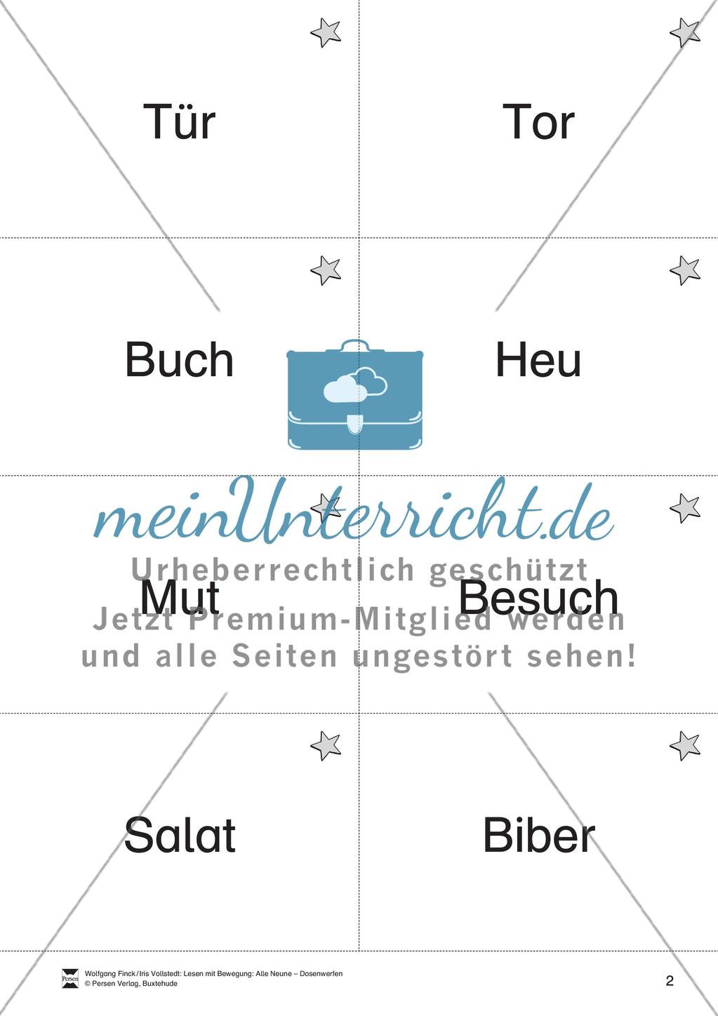 Lesen mit Bewegung: Wortdurchgliederung - Lesen auf Wortebene Preview 2