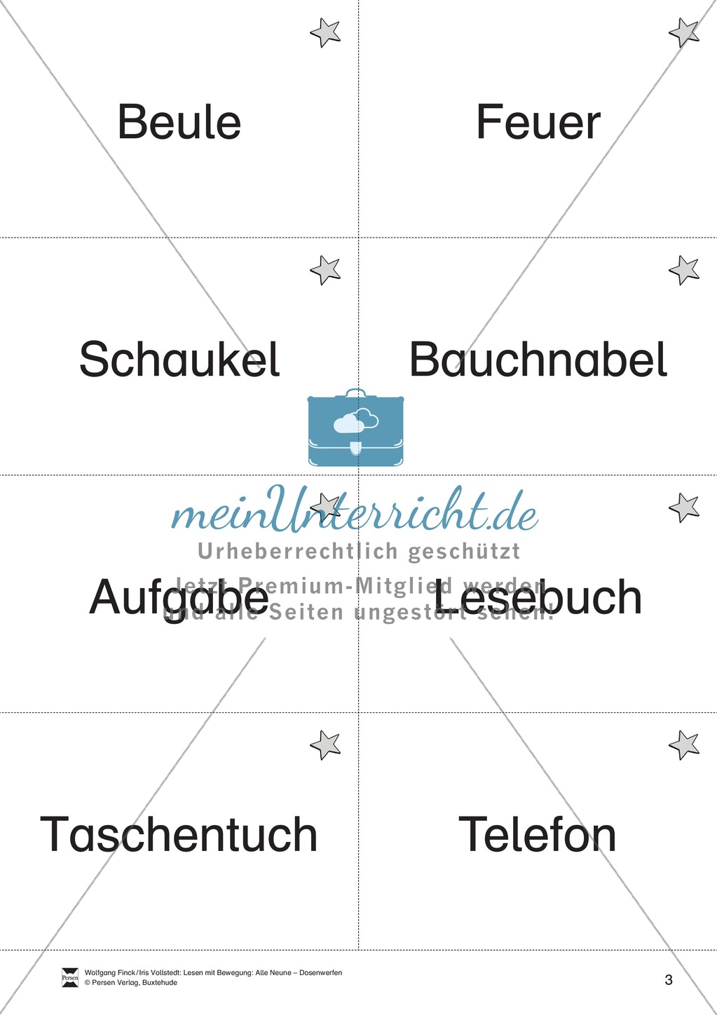 Lesen mit Bewegung: Wortdurchgliederung - Lesen auf Wortebene Preview 3