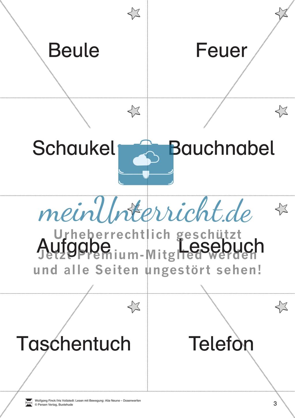 Lesen mit Bewegung: Wortdurchgliederung - Lesen auf Wortebene Preview 3