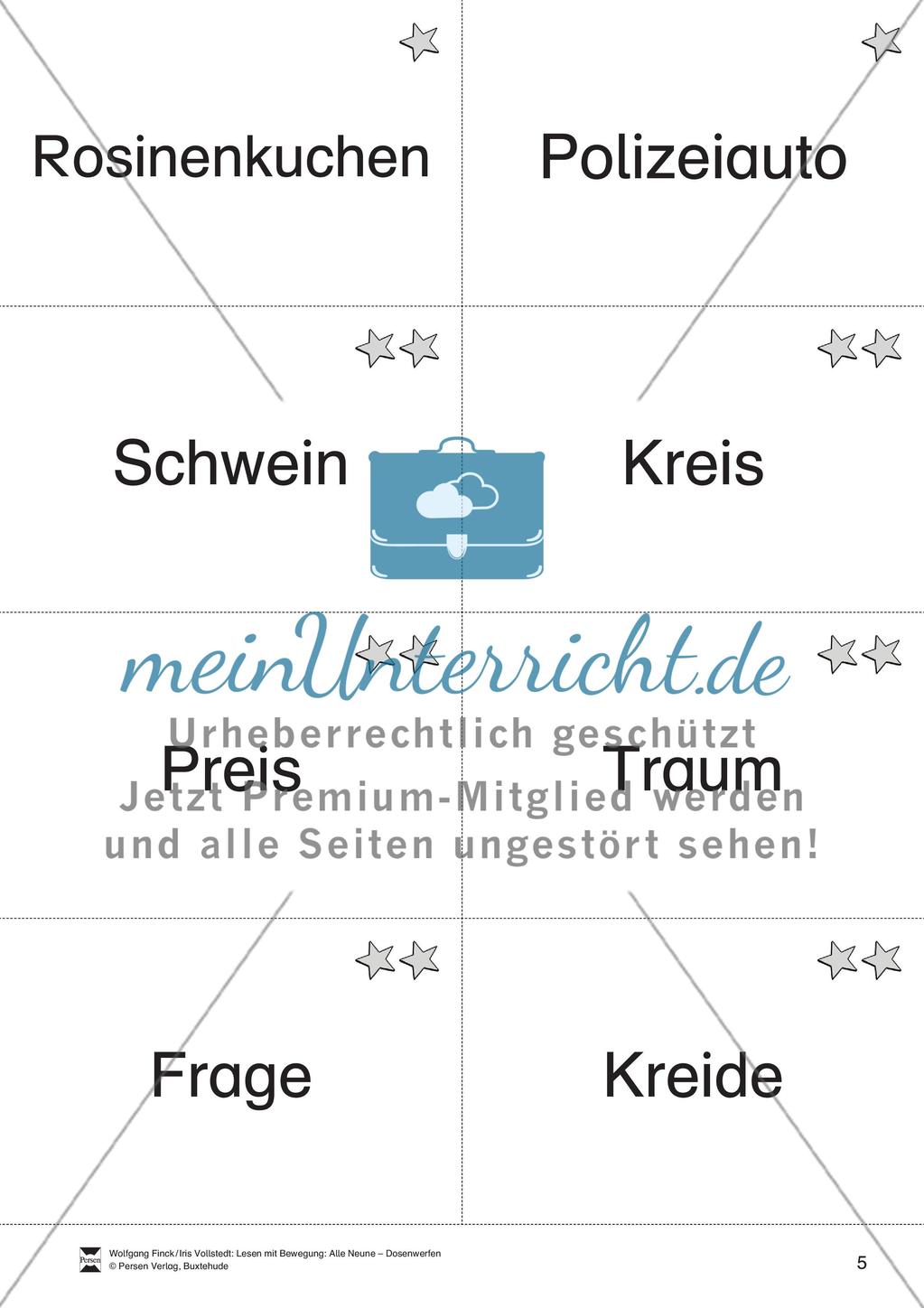 Lesen mit Bewegung: Wortdurchgliederung - Lesen auf Wortebene Preview 5