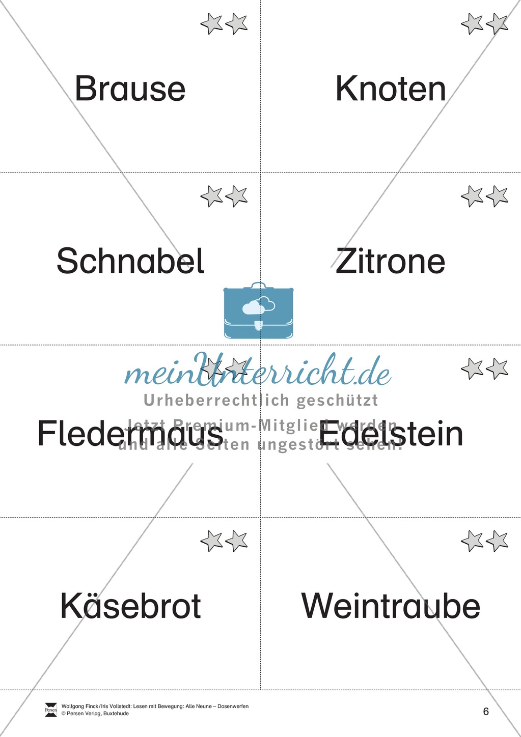 Lesen mit Bewegung: Wortdurchgliederung - Lesen auf Wortebene Preview 6