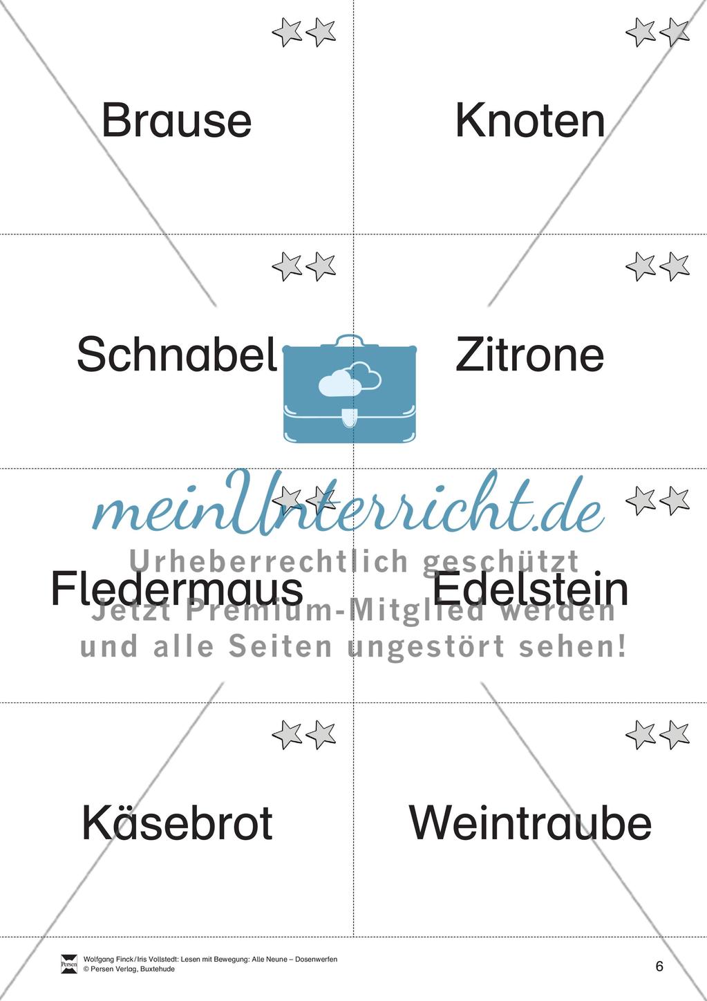 Lesen mit Bewegung: Wortdurchgliederung - Lesen auf Wortebene Preview 6