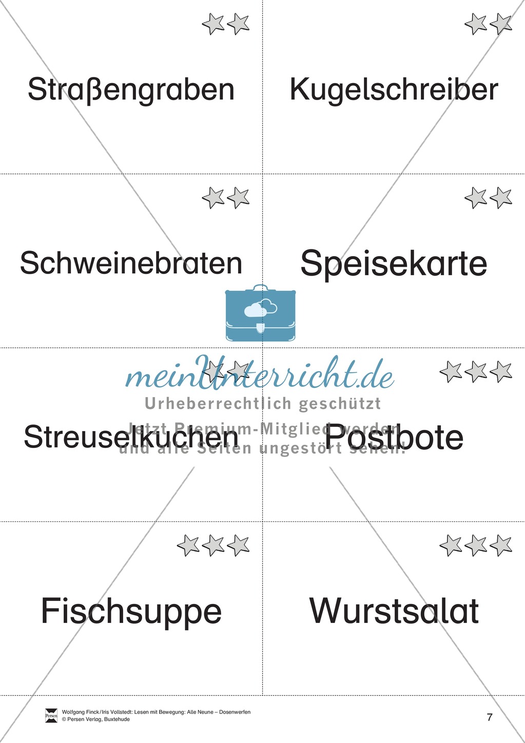 Lesen mit Bewegung: Wortdurchgliederung - Lesen auf Wortebene Preview 7