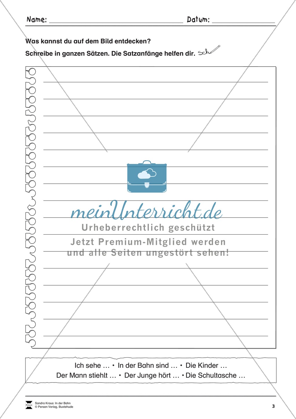 Sehen und Beschreiben - Bildergeschichten zum Thema