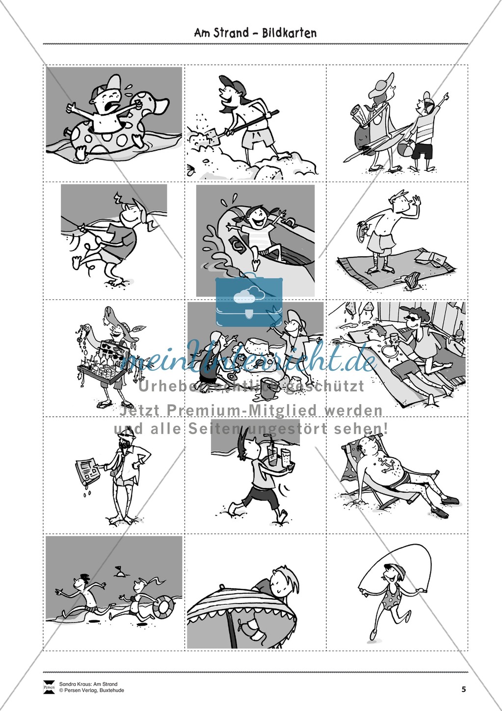 Wimmelbild: Am Strand - Informationen entnehmen + Schreibkompetenz Preview 5