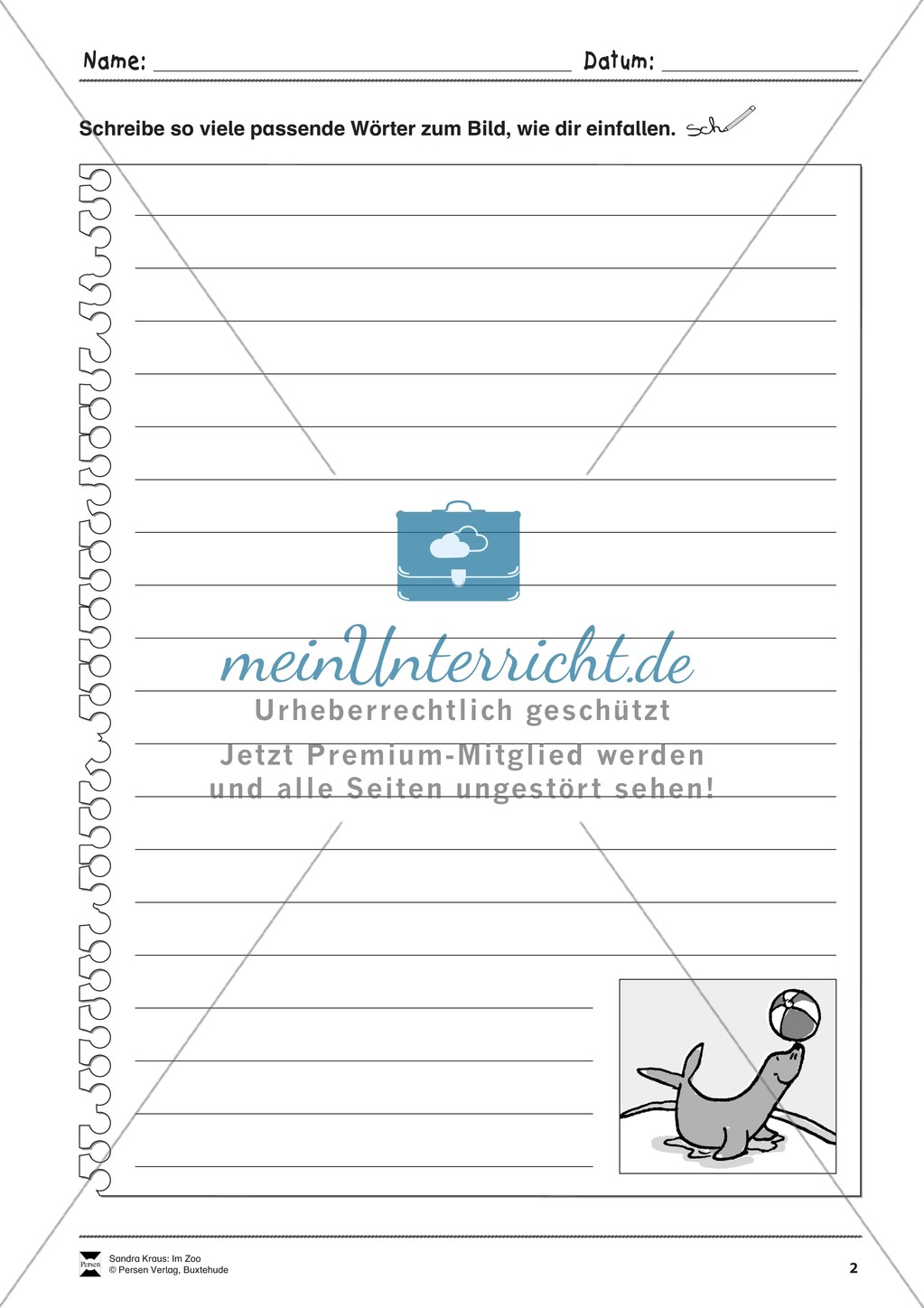 Sehen und Beschreiben - Bildergeschichten zum Thema