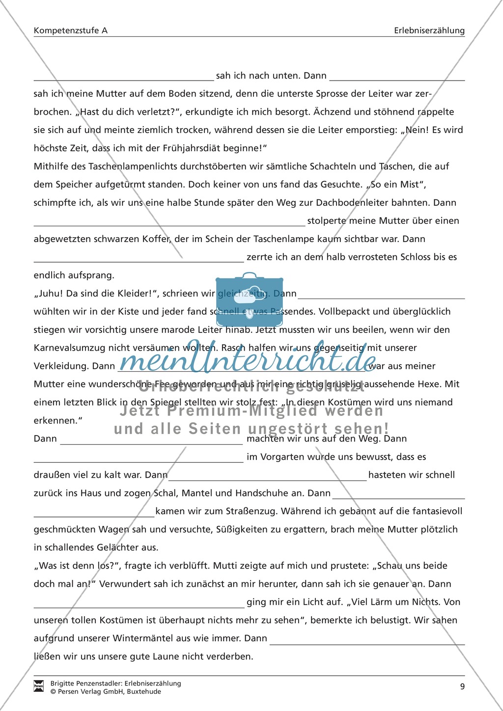 Abwechslungsreiche Satzanfänge für eine Erlebniserzählung formulieren: Kompetenzstufe A Preview 2