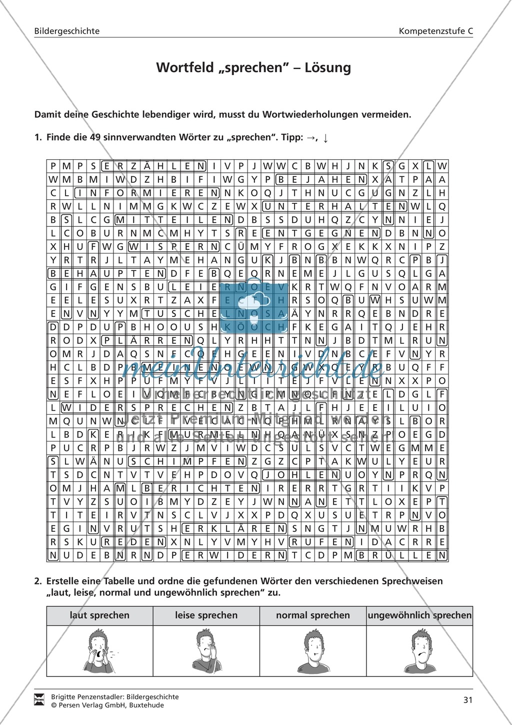 Suchrätsel zum Wortfeld