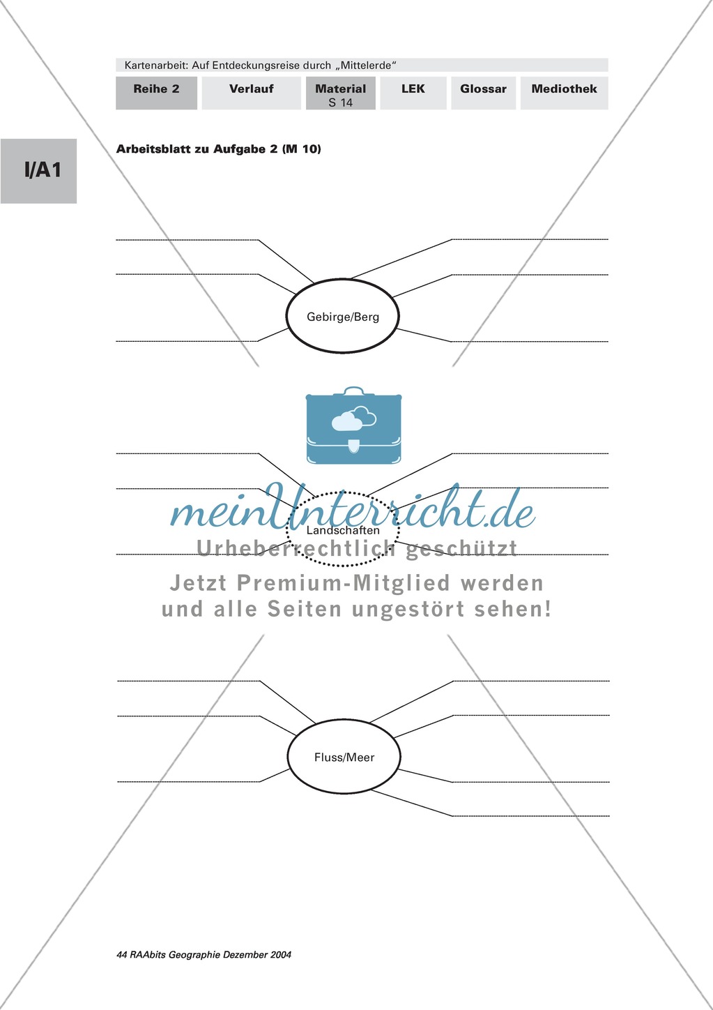 Kartenarbeit anhand der fiktiven Karte