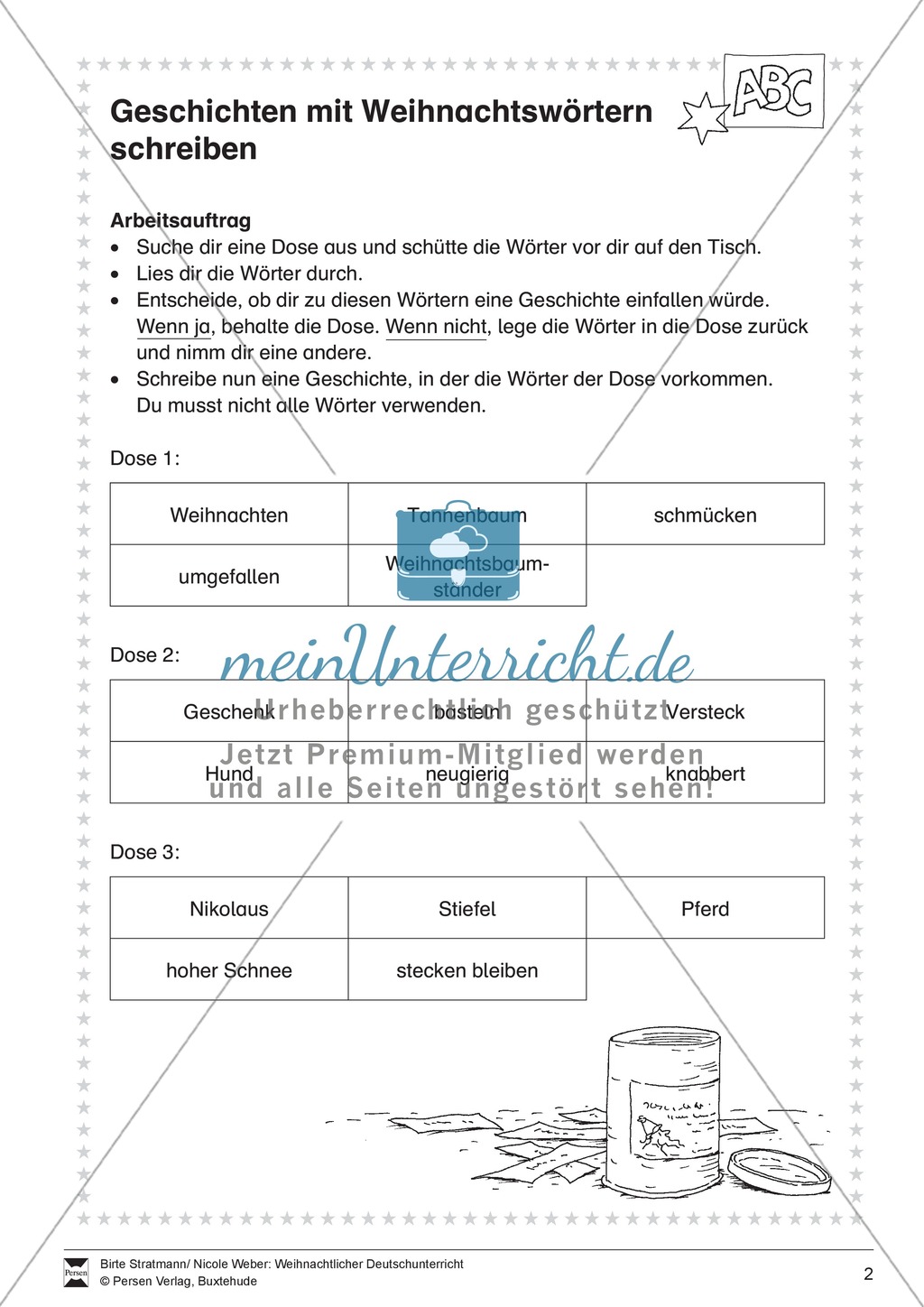 Eine Geschichte mit Weihnachtswörtern schreiben Preview 1
