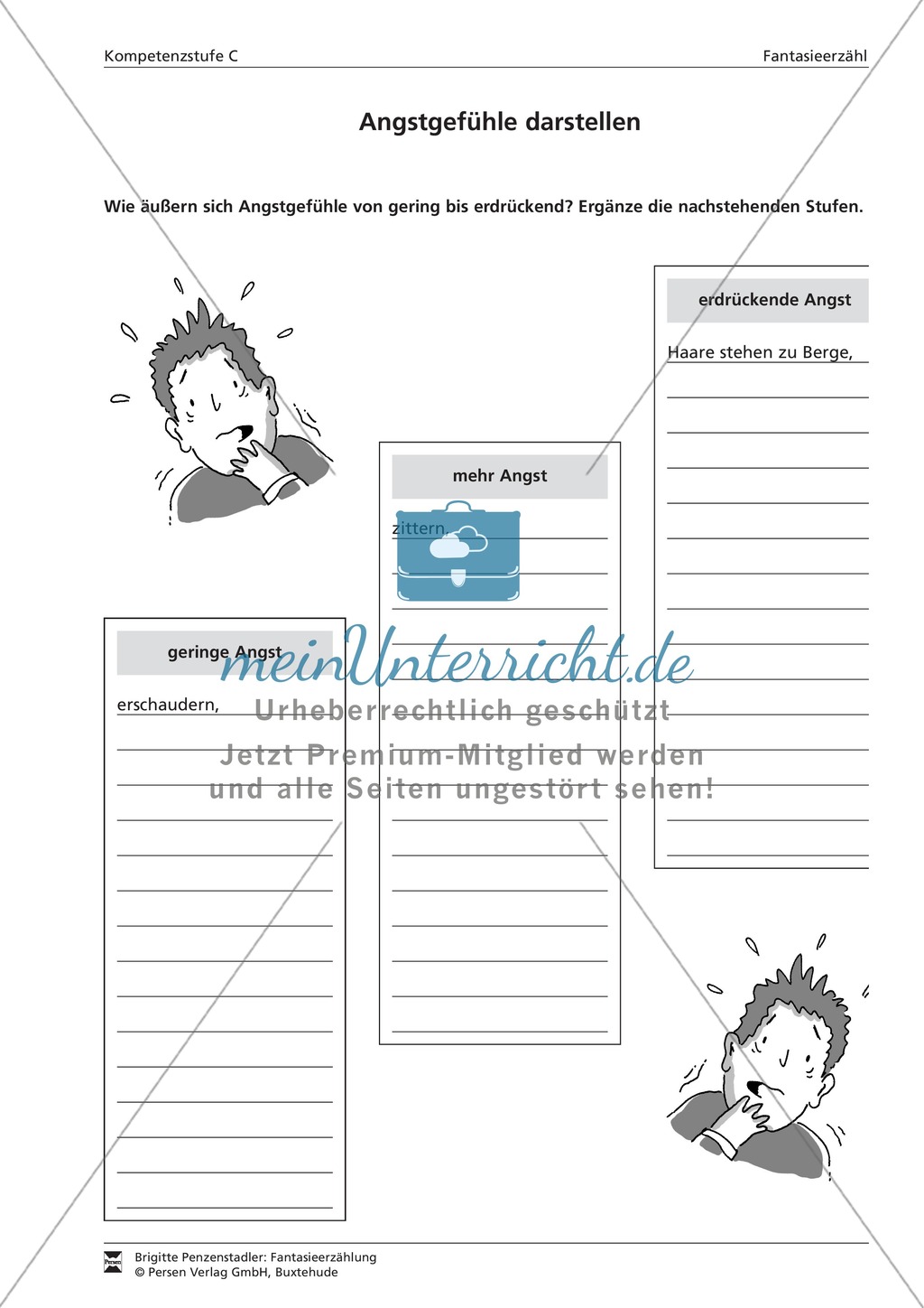 Die Äußerung von Angstgefühlen beschreiben: Kompetenzstufe C Preview 1