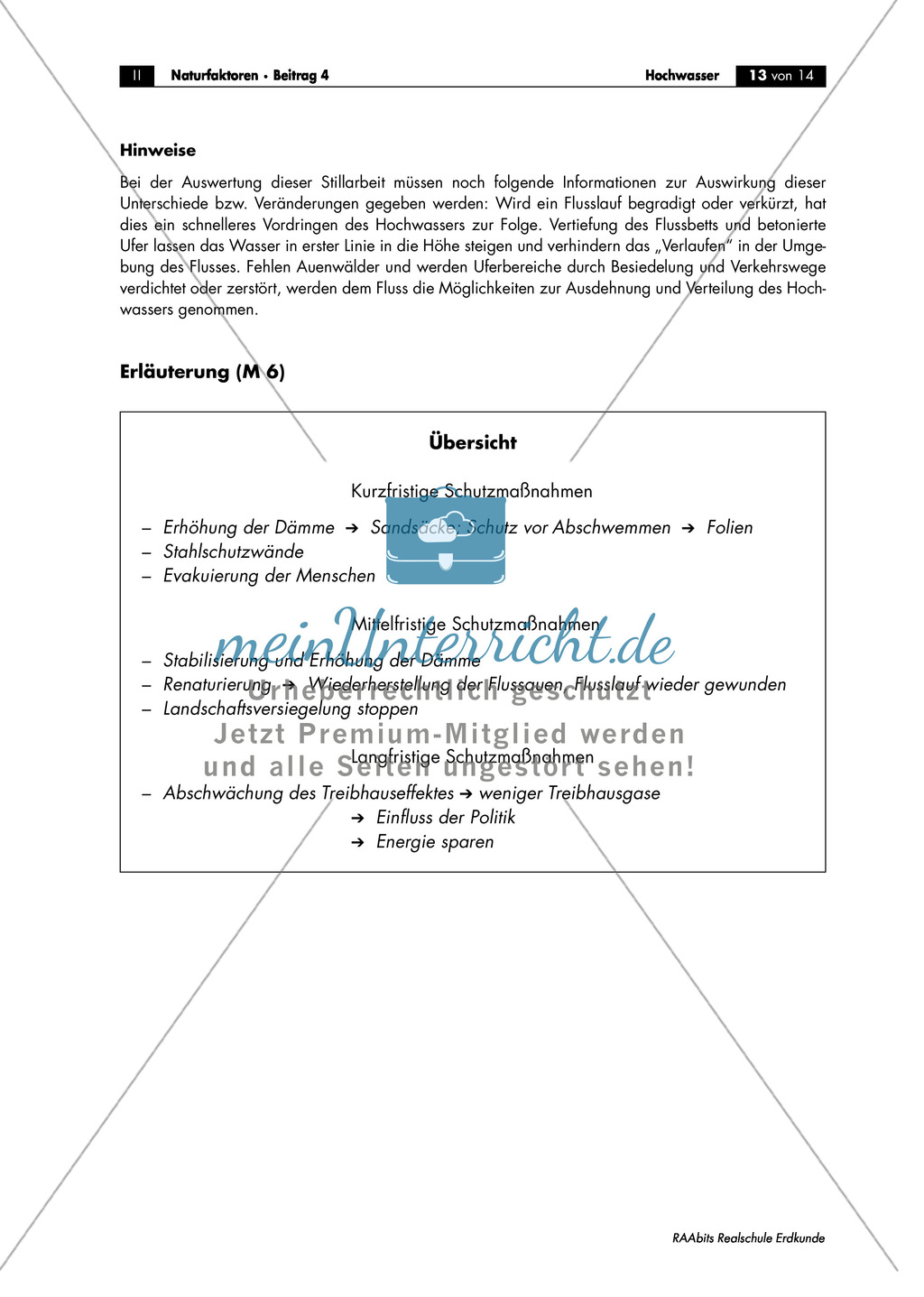 Hochwasser: Vermehrtes Auftreten von Hochwasserkatastrophen - Der Einflussfaktor Mensch + Schutzmaßnahmen Preview 7