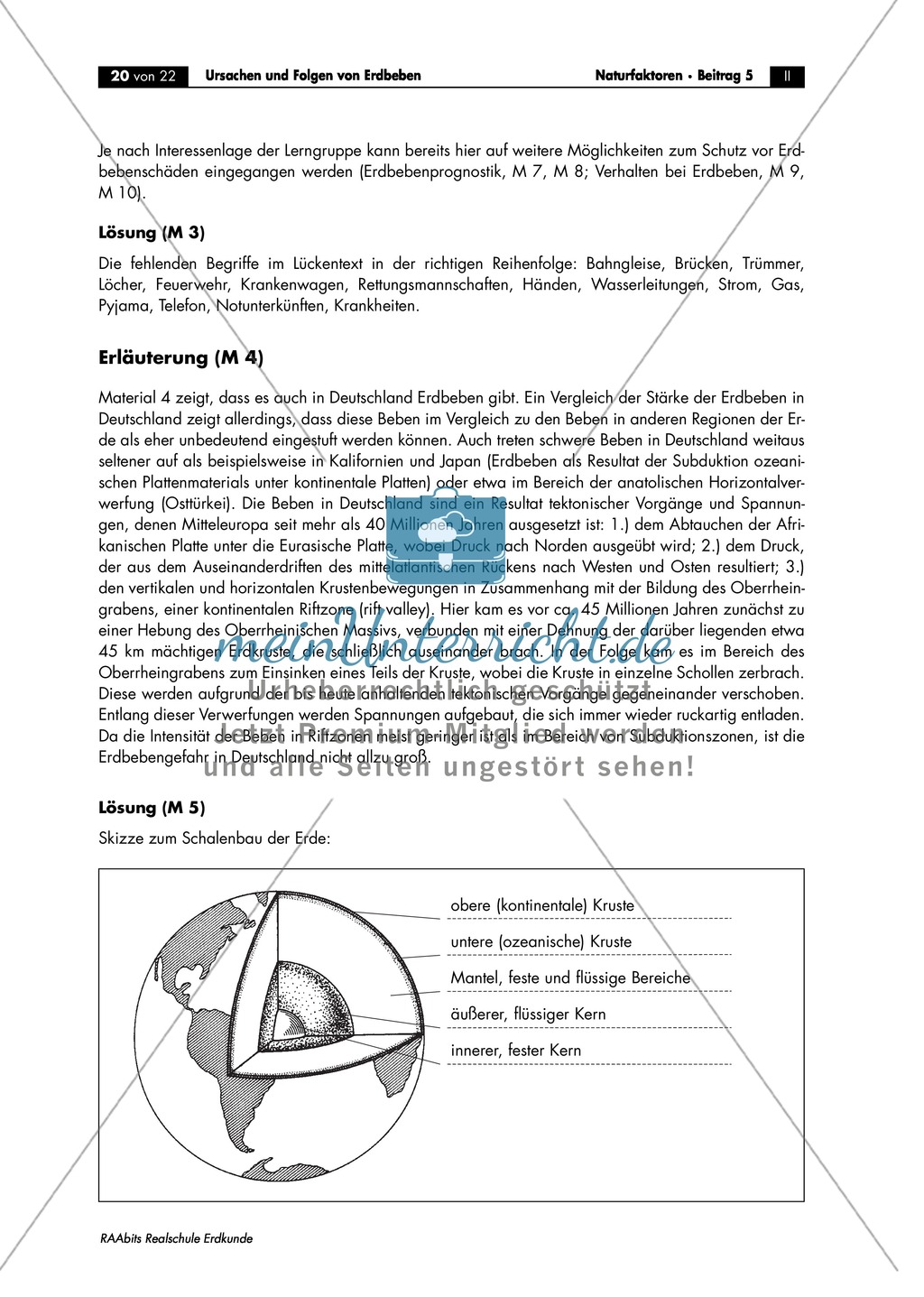 Erdbeben: Ursache endogener Vorgänge + Schalenaufbau der Erde Preview 5