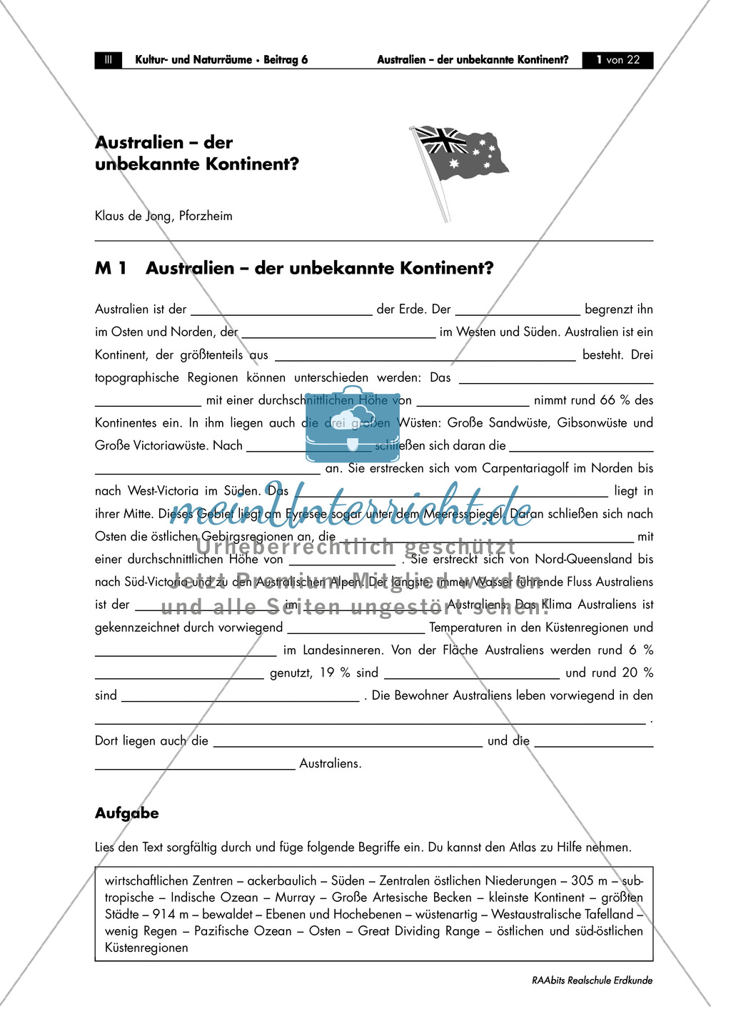 Der Kontinent Australien: Überblick Preview 1