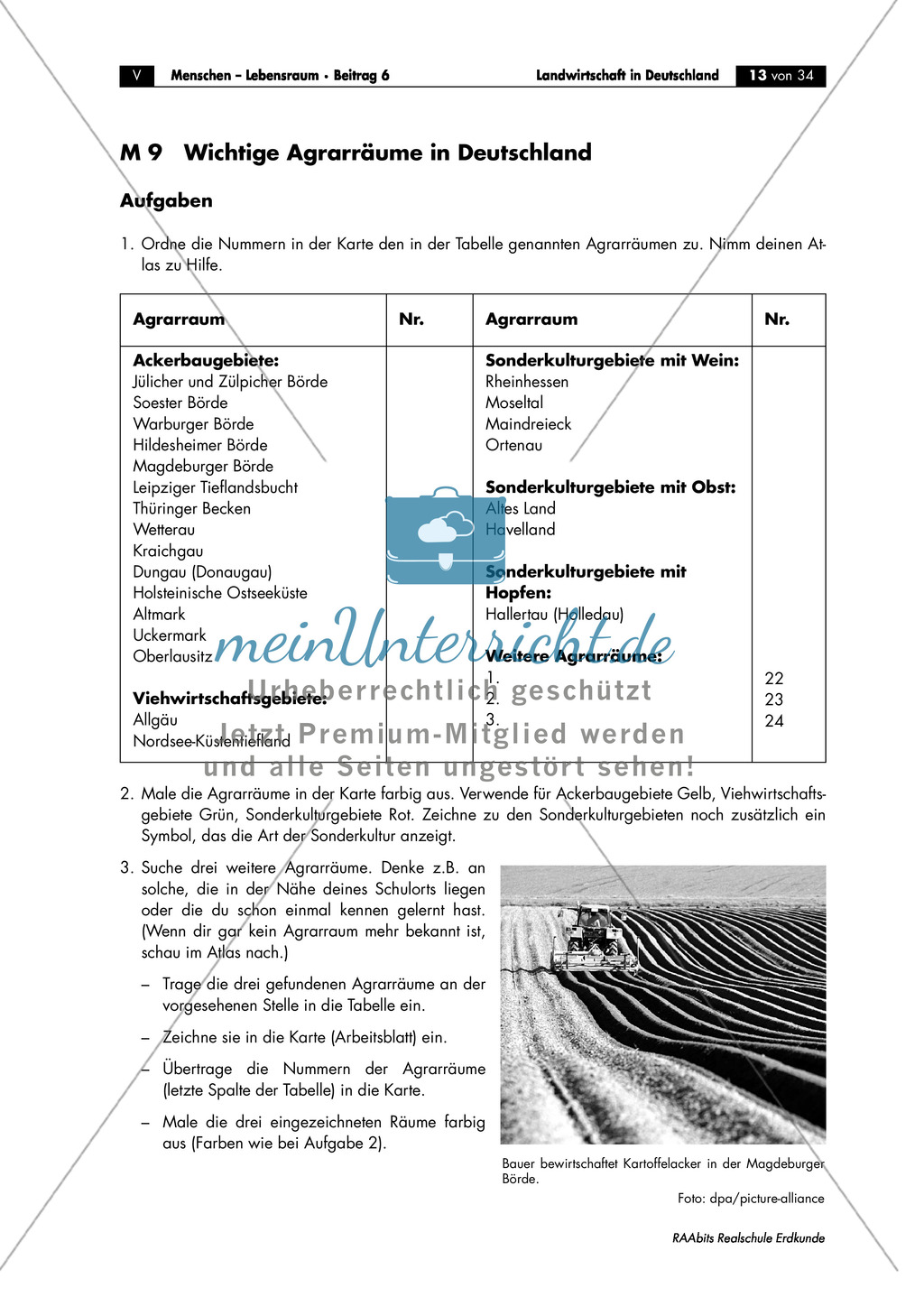 Landwirtschaft in Deutschland: Agrarräume Preview 2