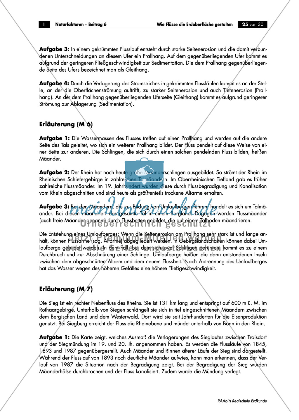 Flussdynamik- und Morphologie am Beispiel des Rheins: Prall- und Gleithang + Mäander + Altarme + Talformen + Flussmündungen Preview 12