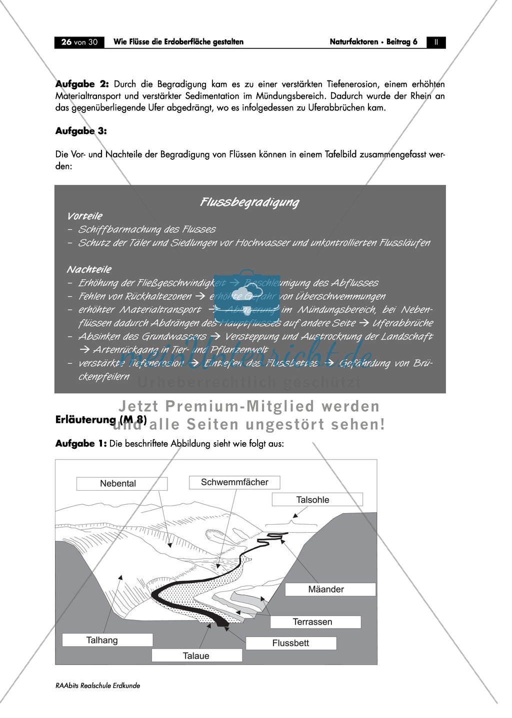 Flussdynamik- und Morphologie am Beispiel des Rheins: Prall- und Gleithang + Mäander + Altarme + Talformen + Flussmündungen Preview 13