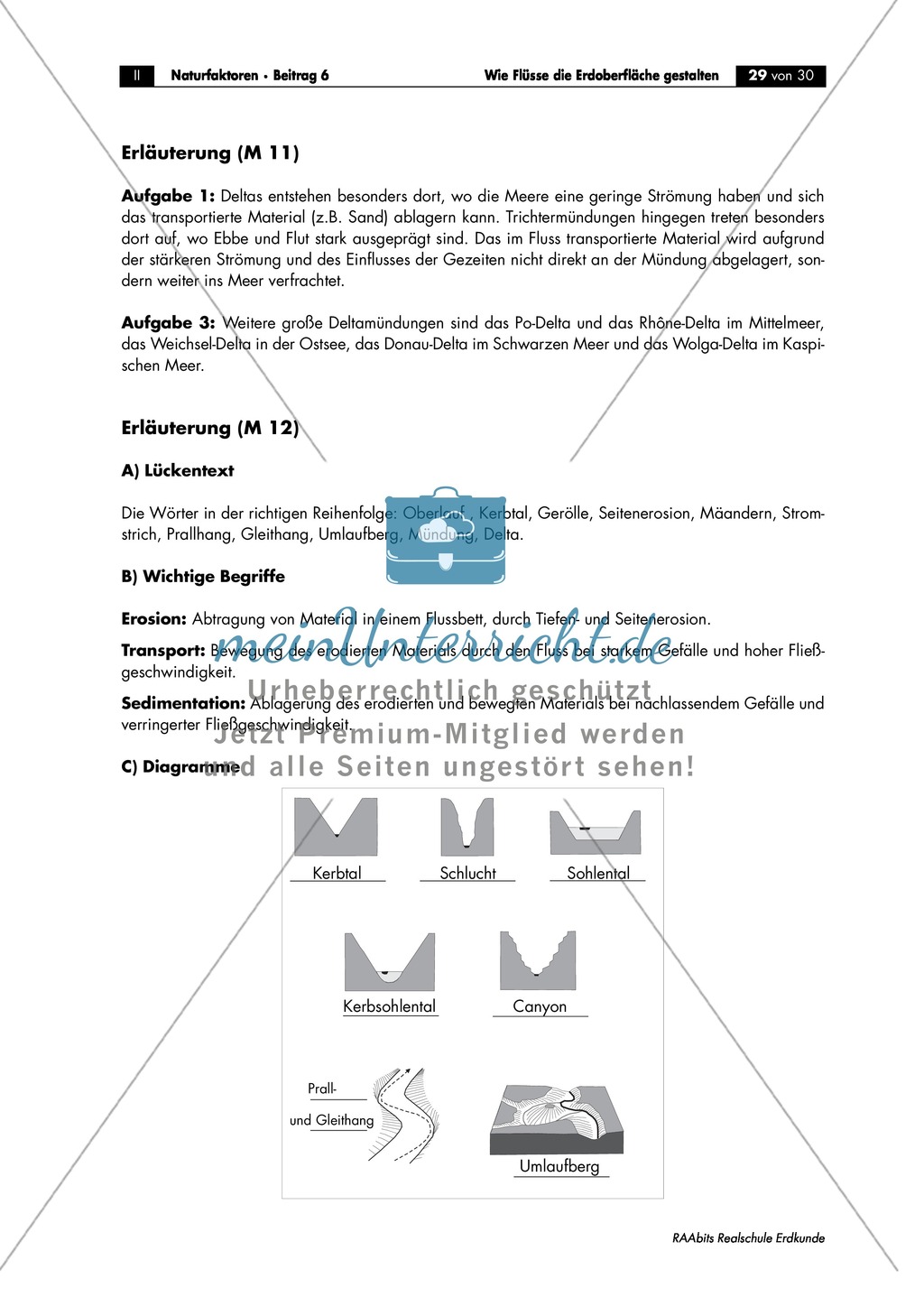 Flussdynamik- und Morphologie am Beispiel des Rheins: Prall- und Gleithang + Mäander + Altarme + Talformen + Flussmündungen Preview 16