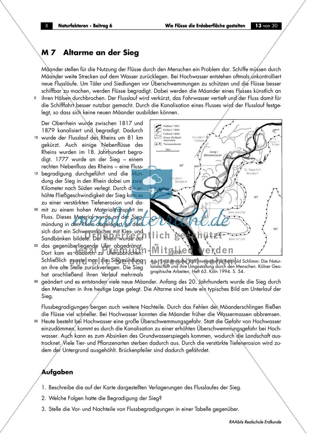 Flussdynamik- und Morphologie am Beispiel des Rheins: Prall- und Gleithang + Mäander + Altarme + Talformen + Flussmündungen Preview 5