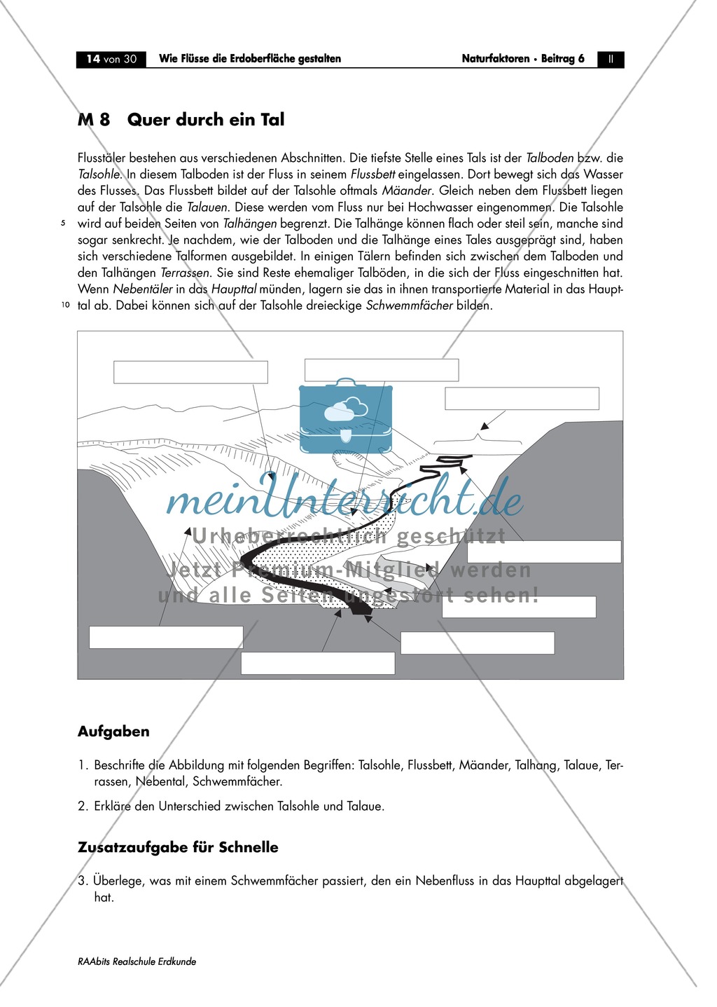 Flussdynamik- und Morphologie am Beispiel des Rheins: Prall- und Gleithang + Mäander + Altarme + Talformen + Flussmündungen Preview 6
