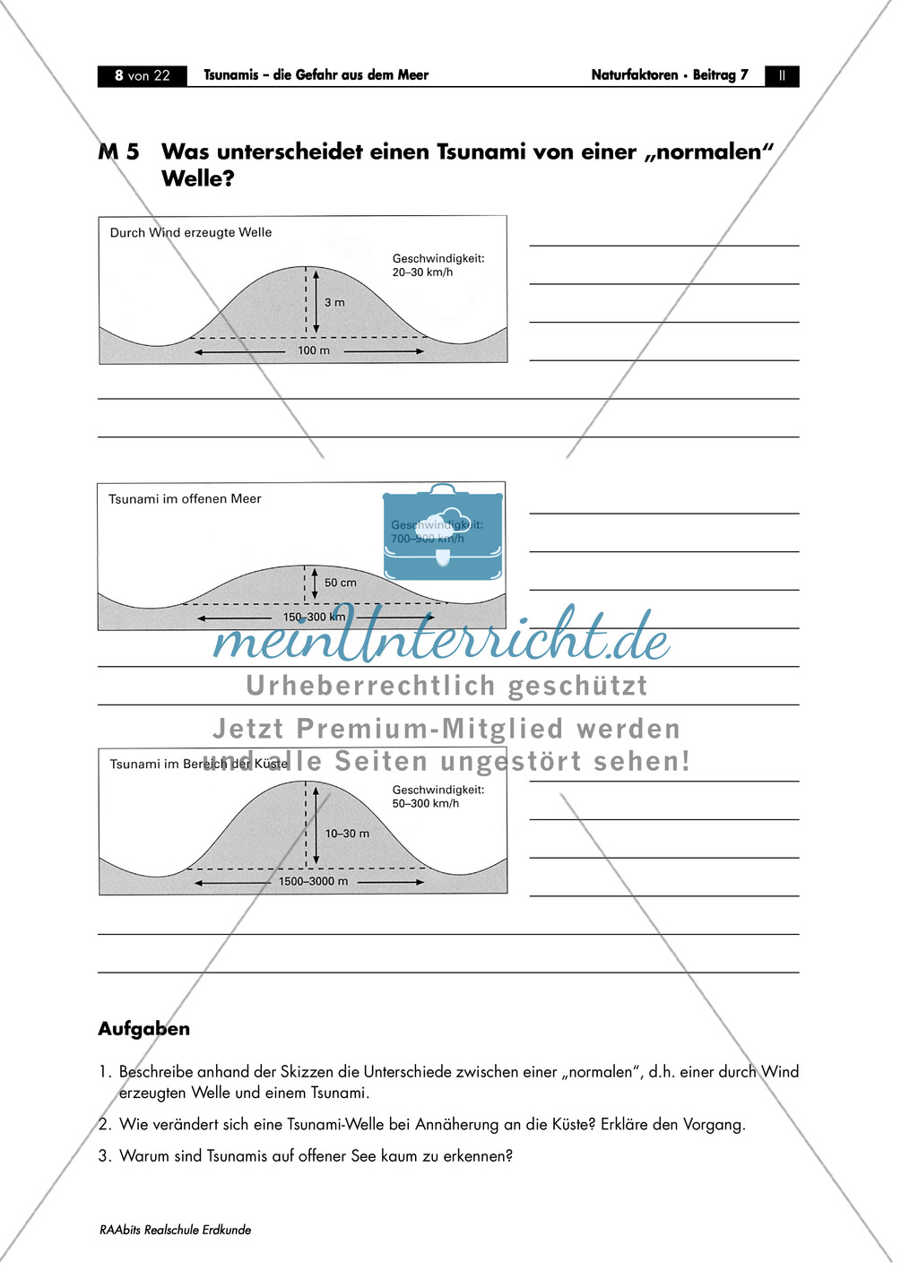 Tsunamis: Entstehung der Naturkatastrophe + Abgrenzung von einer "normalen Welle" Preview 4
