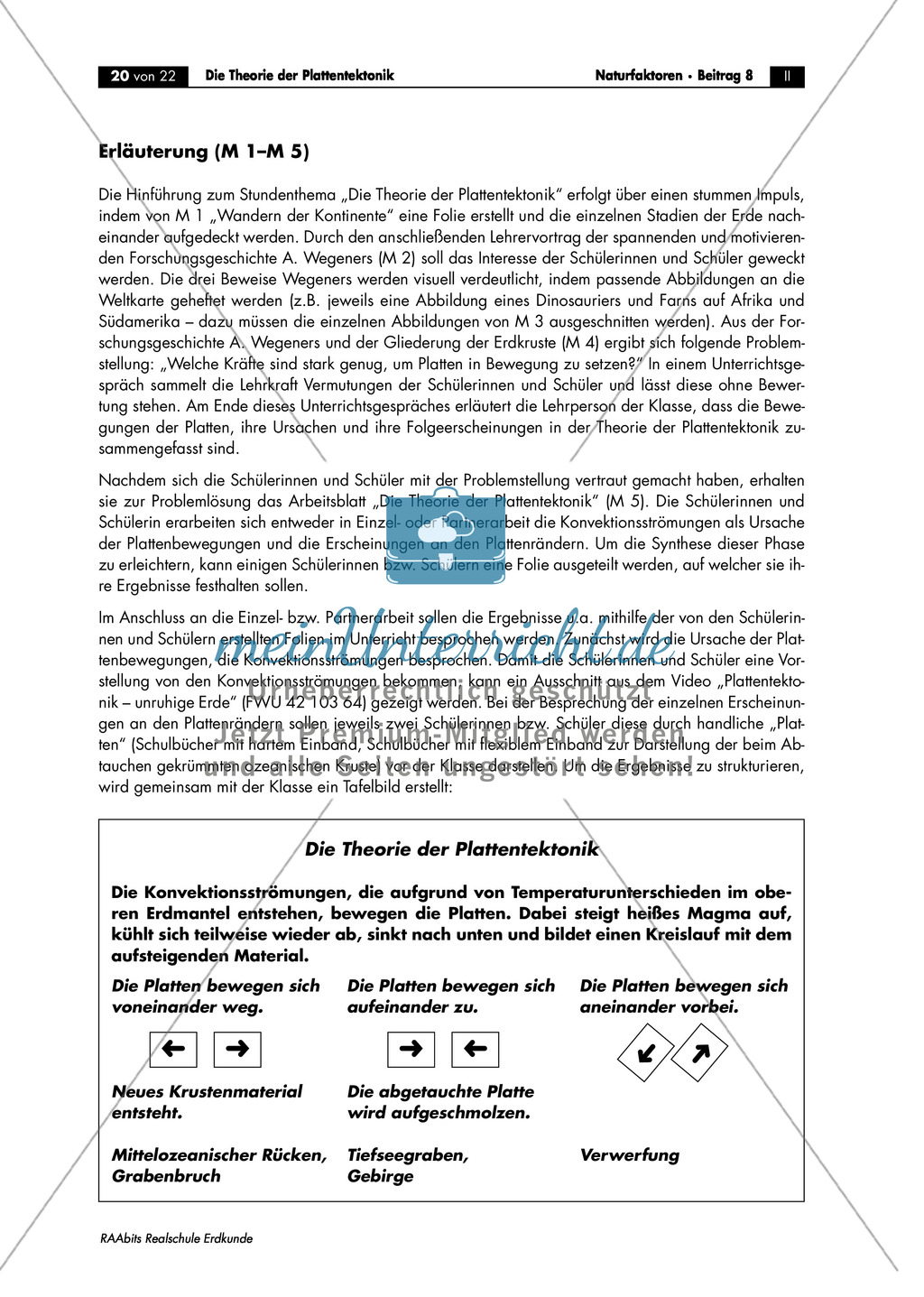 Endogene Dynamik der Erde: Kontinentalverschiebung nach A. Wegener + Gliederung der Erdkruste + Theorie der Plattentektonik Preview 6