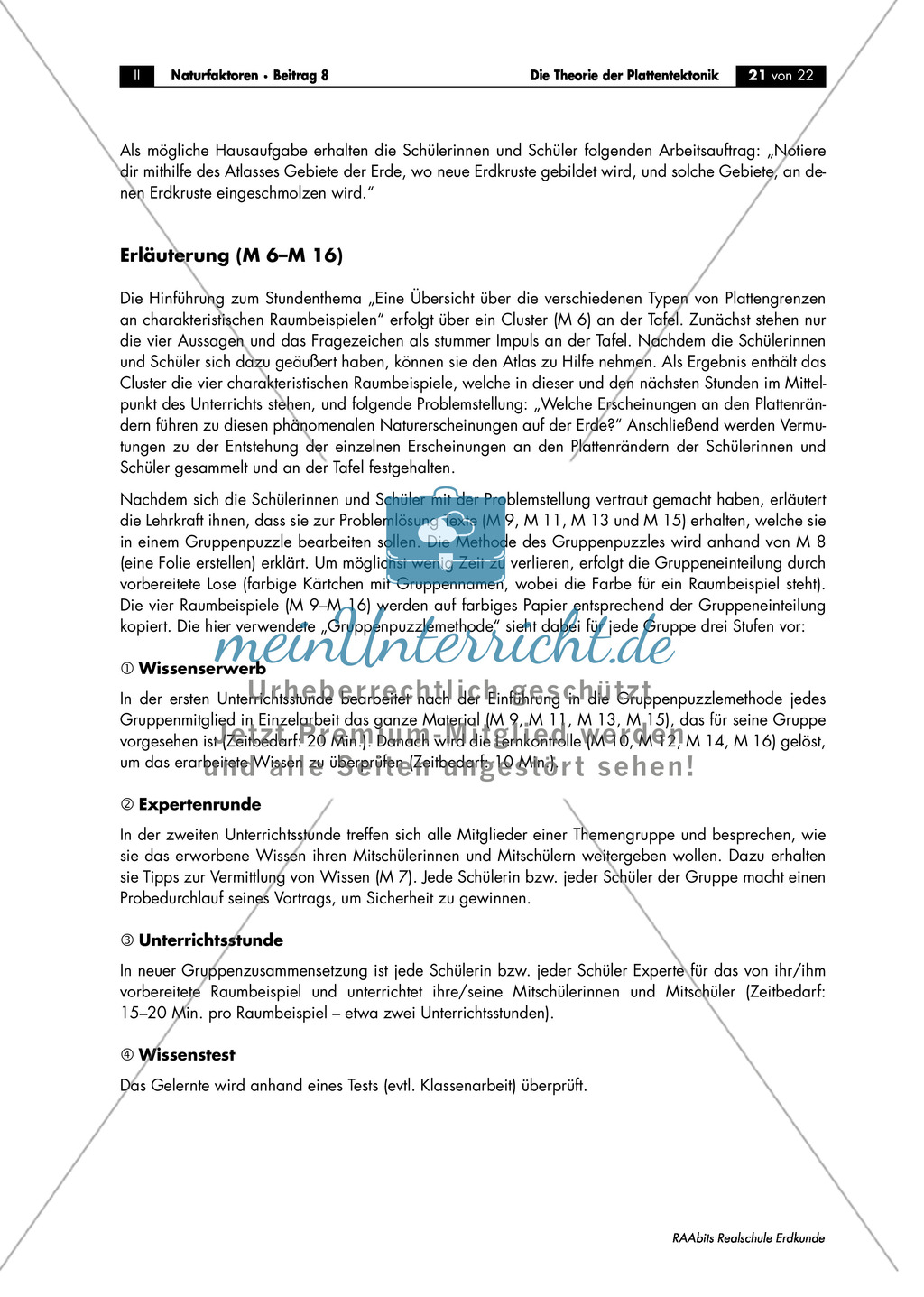 Endogene Dynamik der Erde: Kontinentalverschiebung nach A. Wegener + Gliederung der Erdkruste + Theorie der Plattentektonik Preview 7