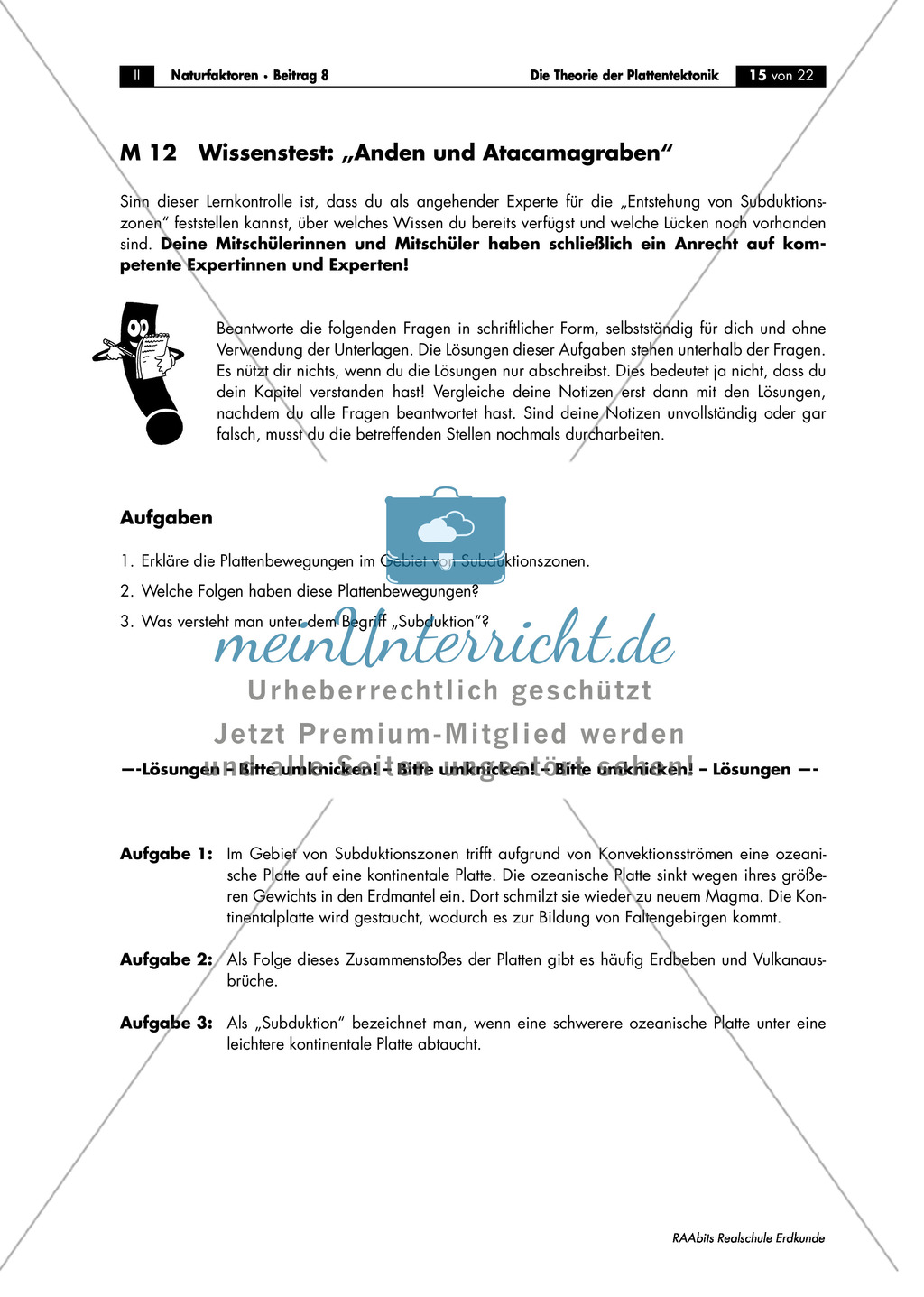 Plattentektonik anhand von Raumbeispielen: Anden + Atacamagraben Preview 2