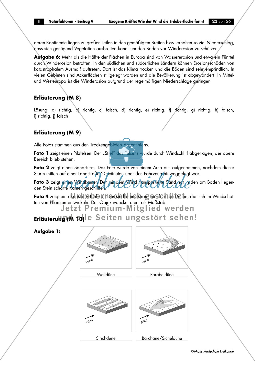 Äolische Kräfte: Ablagerung- und Akkumulationsformen + Dünenformen - Wanderdüne + Küstendüne Preview 8