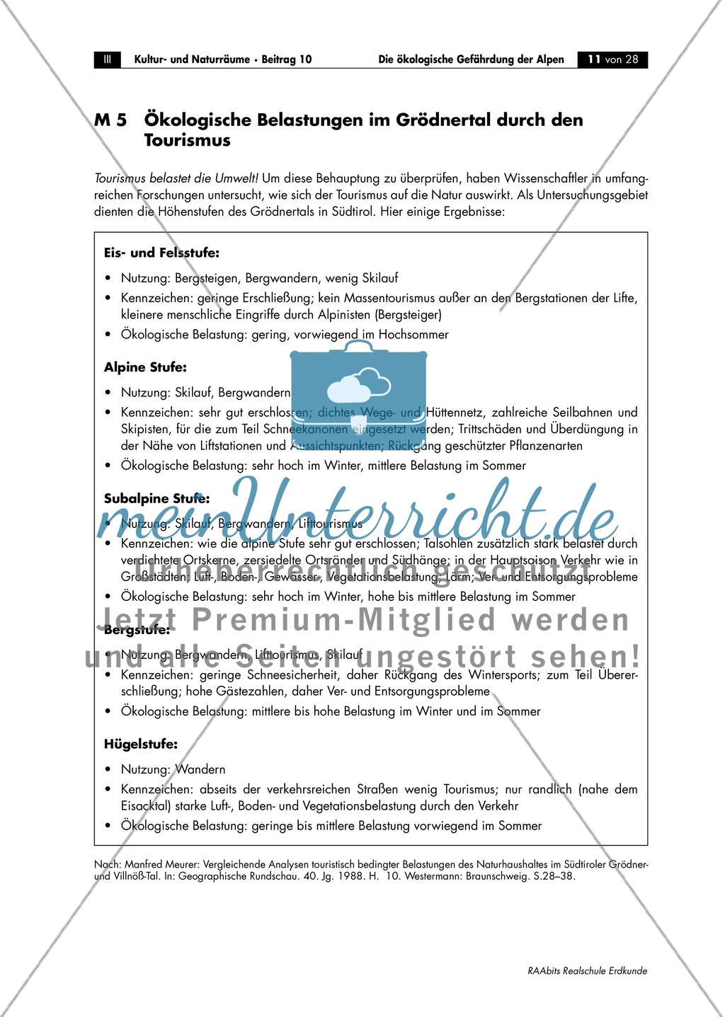Fremdenverkehrsorte in den Alpen / Ökologische Belastungen im Grödnertal durch den Tourismus Preview 4