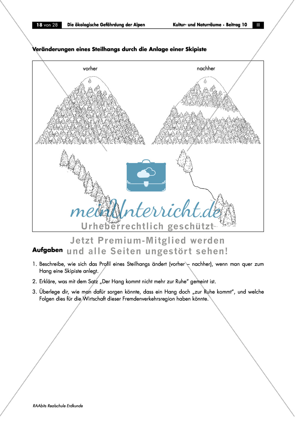 Kultur- und Naturräume: Alpen - ökologische Belastung durch Skitourismus + Schneekanonen Preview 6