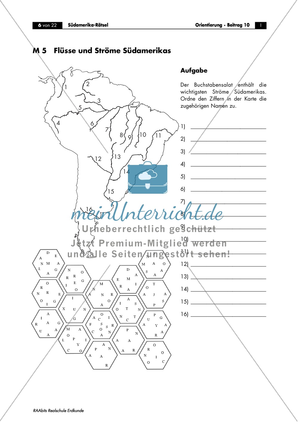 Südamerika: Großlandschaften + Gewässer - Rätsel Preview 2