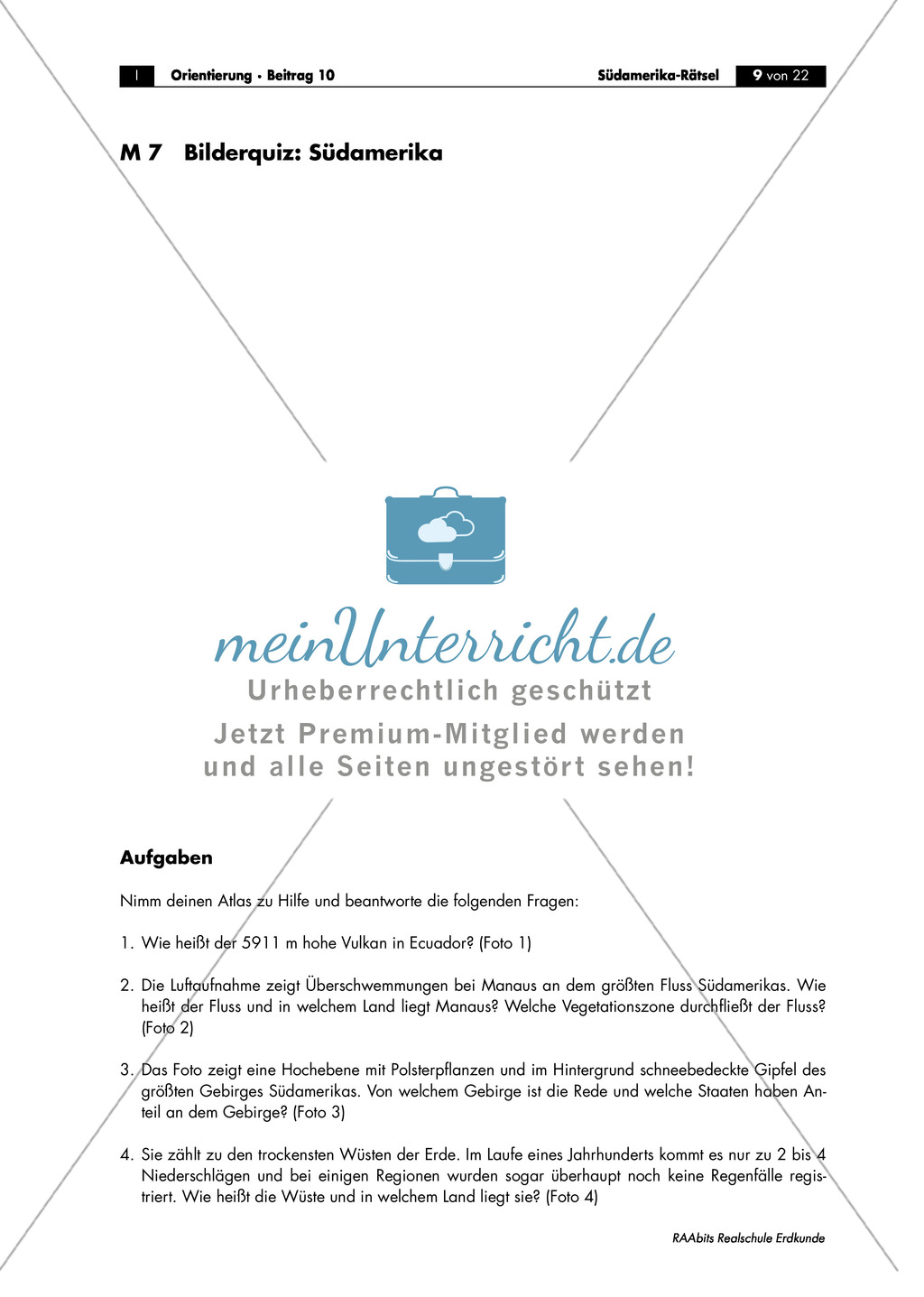 Südamerika: Bilderquiz Preview 1