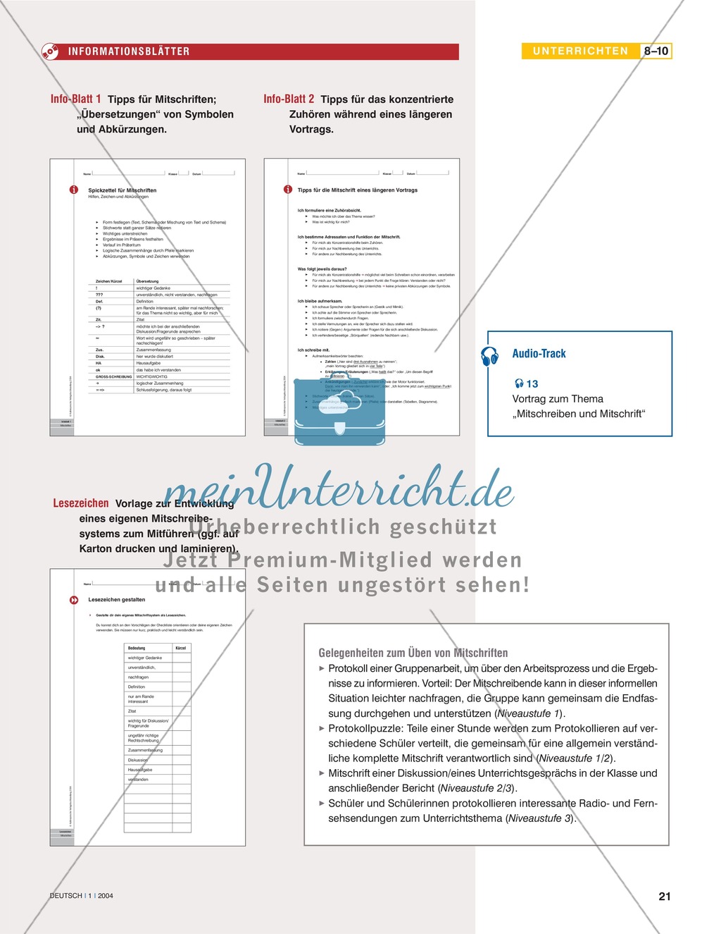 Hörkompetenzen vermitteln - Zuhörtechniken: Das Mitschreiben im Unterricht üben Preview 4