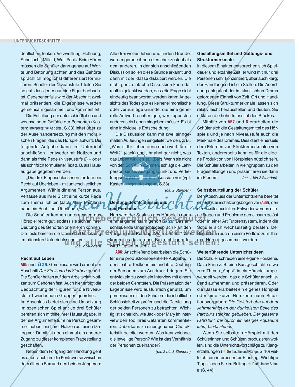 Hörkompetenzen vermitteln - literarisches Hörverstehen: Hörspielmerkmale am Beispiel des Hörspiels "Gefahr" von Richard Hughes Preview 3