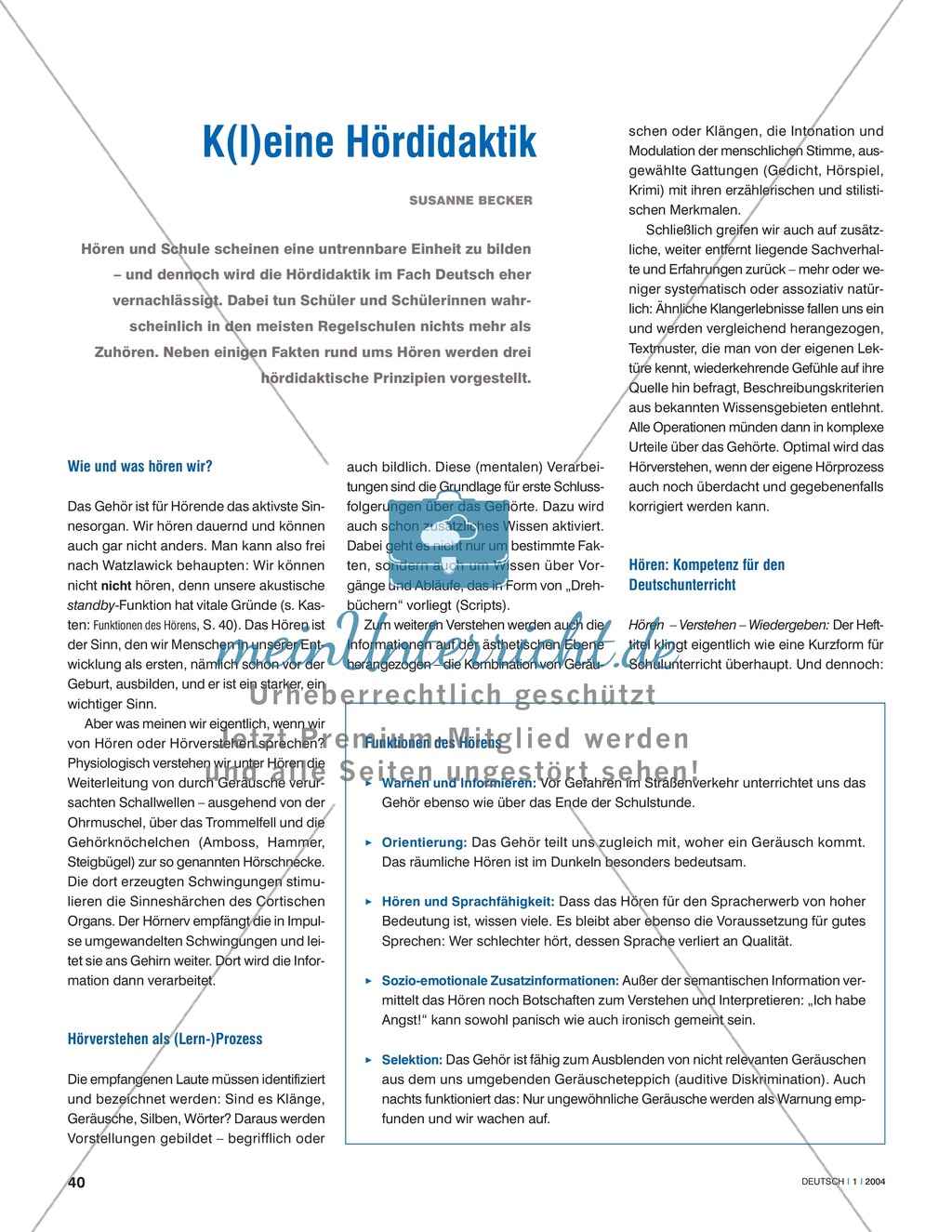 Hörkompetenzen vermitteln: Grundlagen der Hördidaktik Preview 1