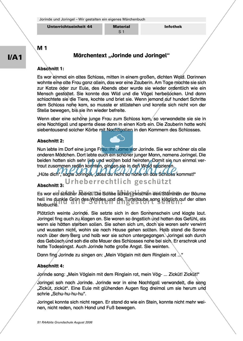 Gestaltung eines eigenen Märchenbuchs: Märchentext