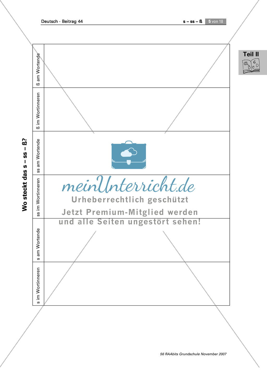 Richtig Schreiben: Unterscheidung von s, ss und ß + Merkregeln + Übungen Preview 2