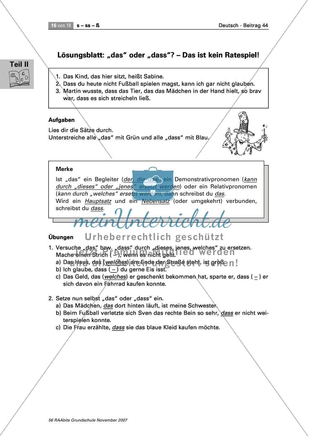 Richtig Schreiben: Dass oder das? Regelbildung und Übungen Preview 2