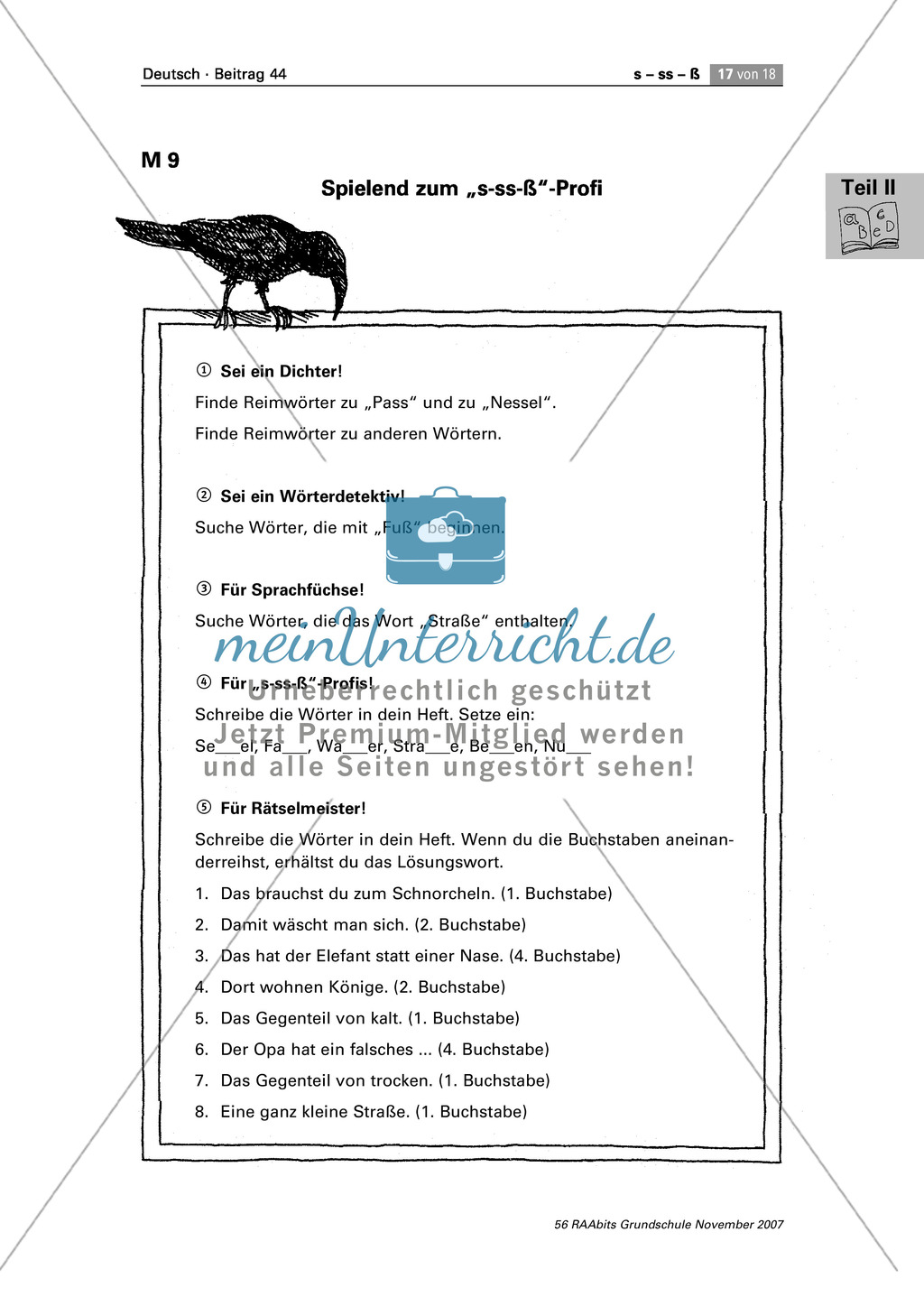 Richtig Schreiben: Aufgaben + Texte zur Übung von s,ss und ß Preview 1