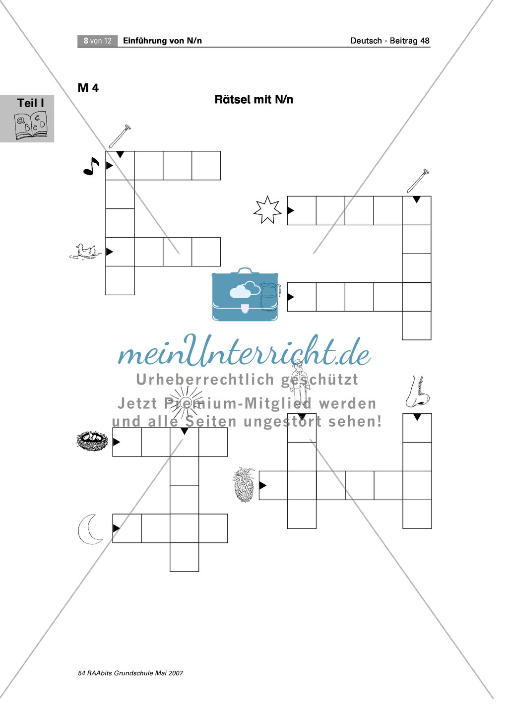 Einführung des Buchstaben N/n: Rätsel, Puzzle und Würflespiel zum Erkennen des Buchstaben N/n Preview 1